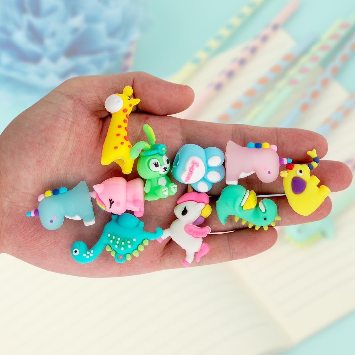 Yuechen 30 Matite Gadget Compleanno Bambini con Topper Animale - immagine 6