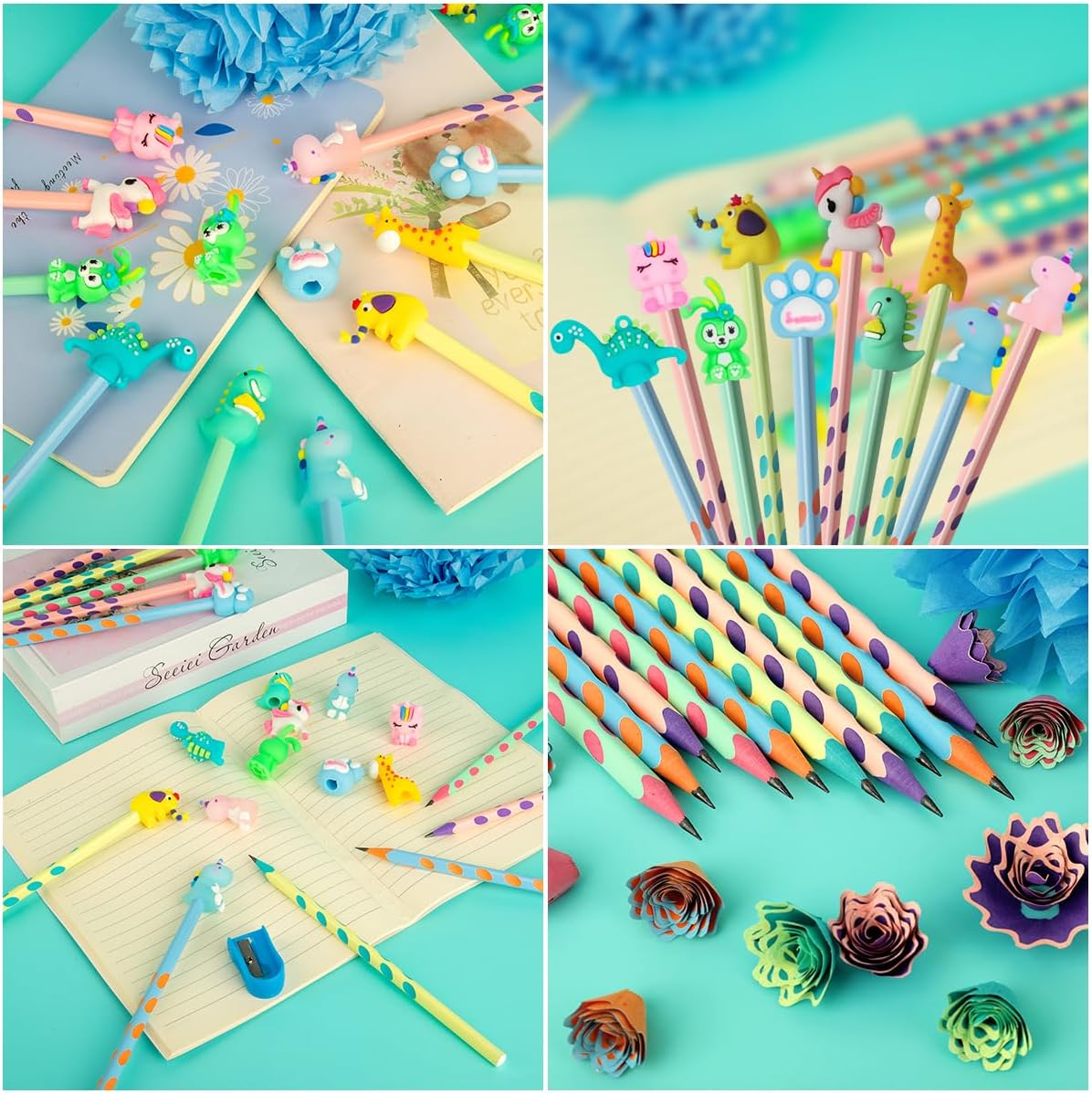 Yuechen 30 Matite Gadget Compleanno Bambini con Topper Animale - immagine 7