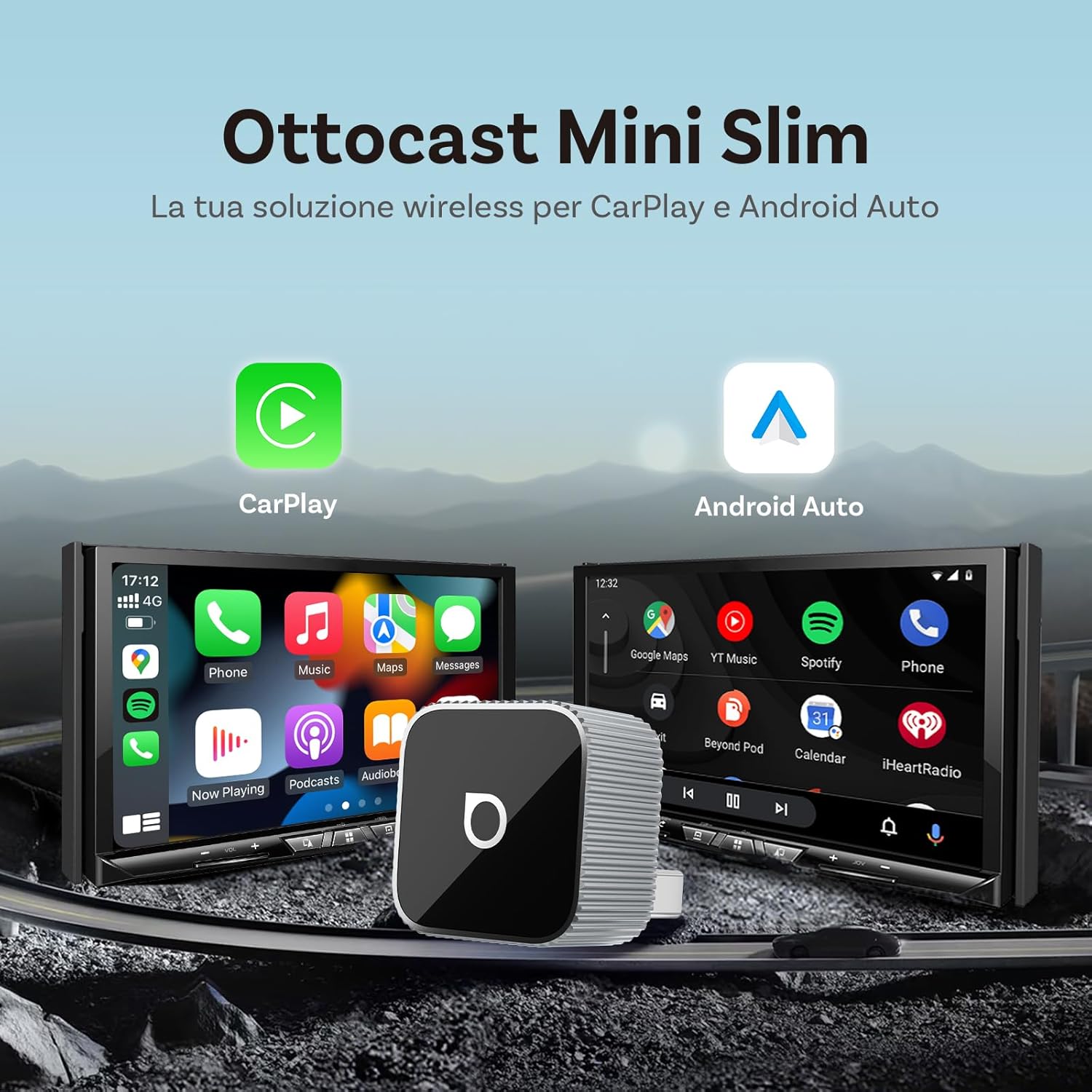 Ottocast Mini Slim 2025 - Adattatore Wireless CarPlay & AA - immagine 2