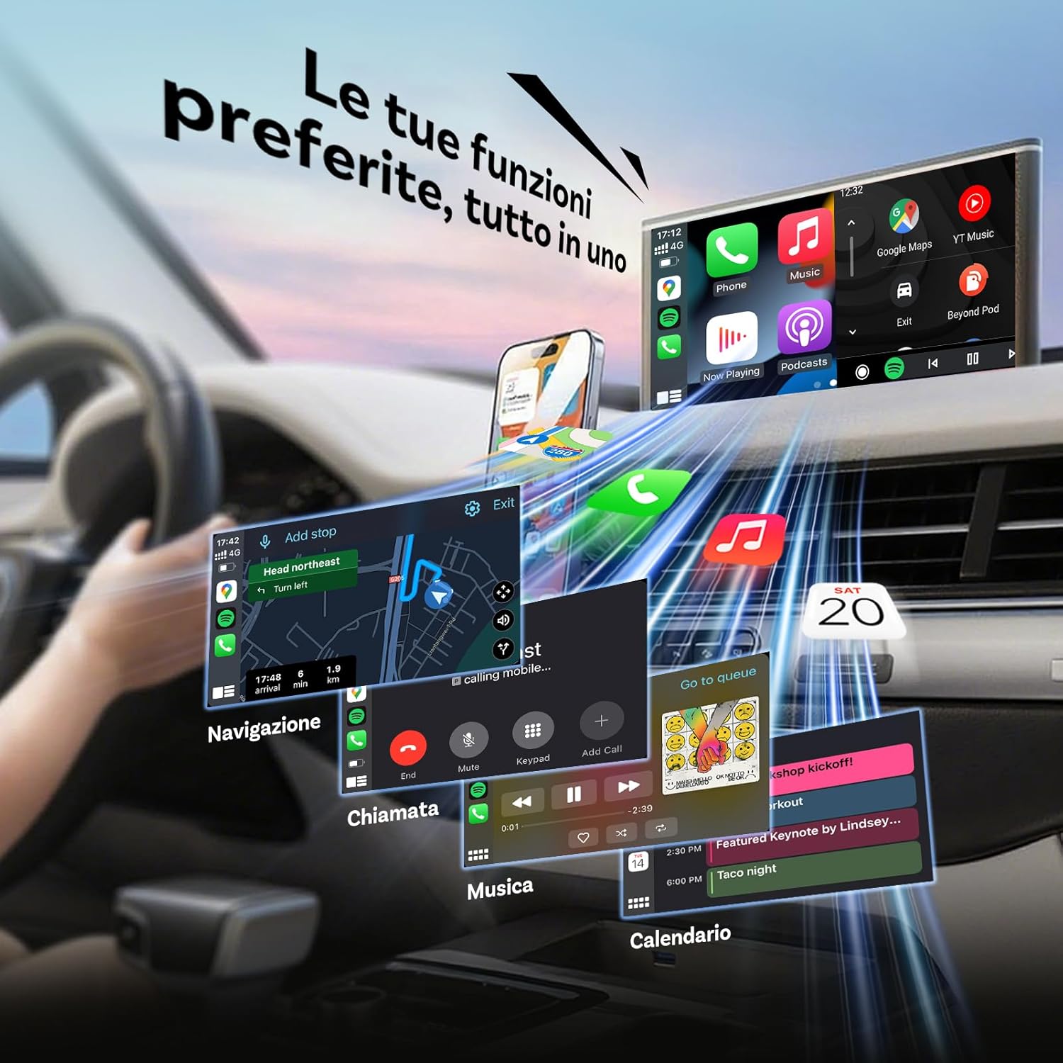 Ottocast Mini Slim 2025 - Adattatore Wireless CarPlay & AA - immagine 3