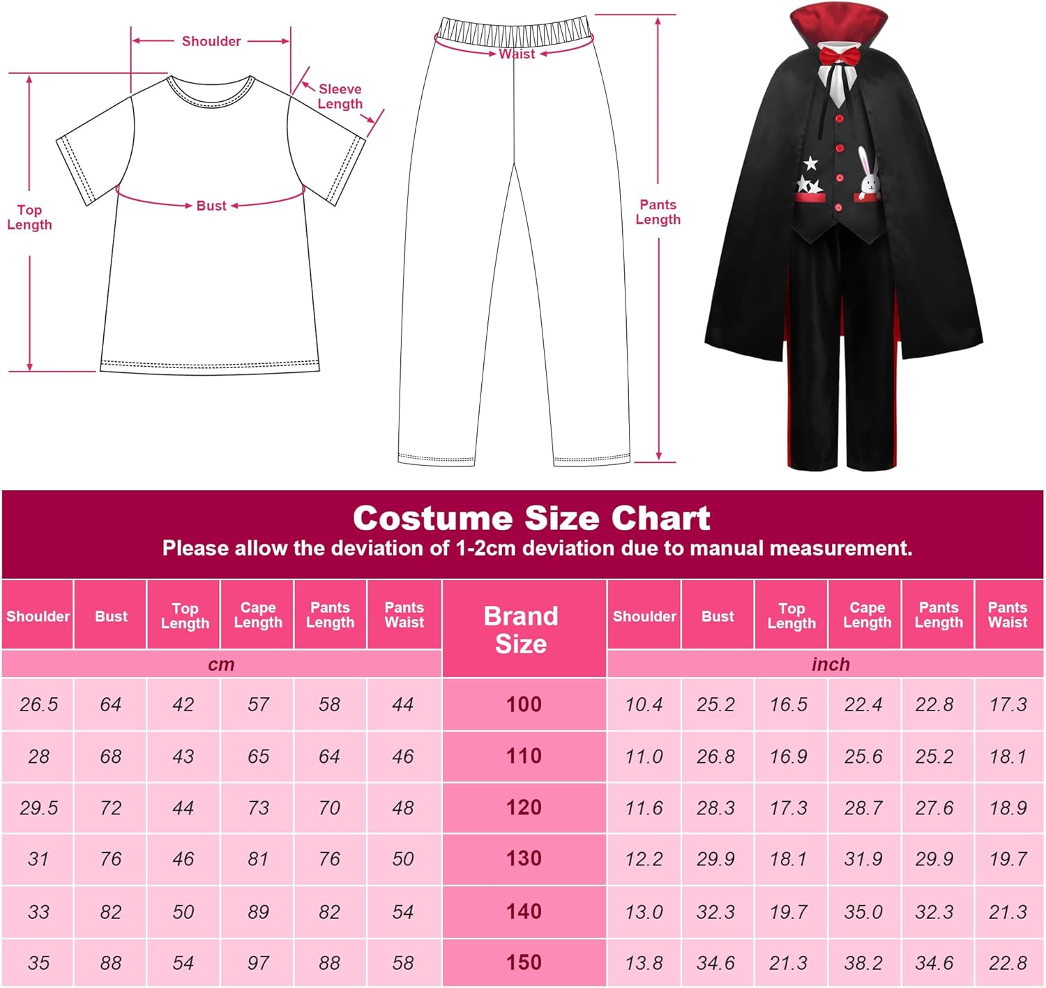 ReliBeauty Costume da Mago per Bambini - immagine 2