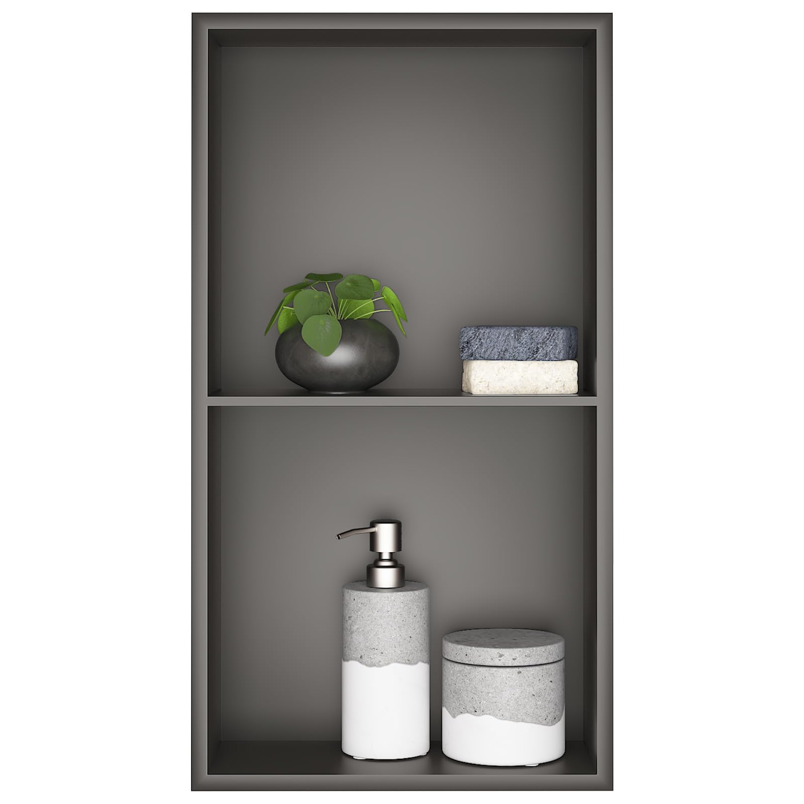 Sunrik Nicchia Doccia Incasso Doppio Strato 60x30x10cm, Grey