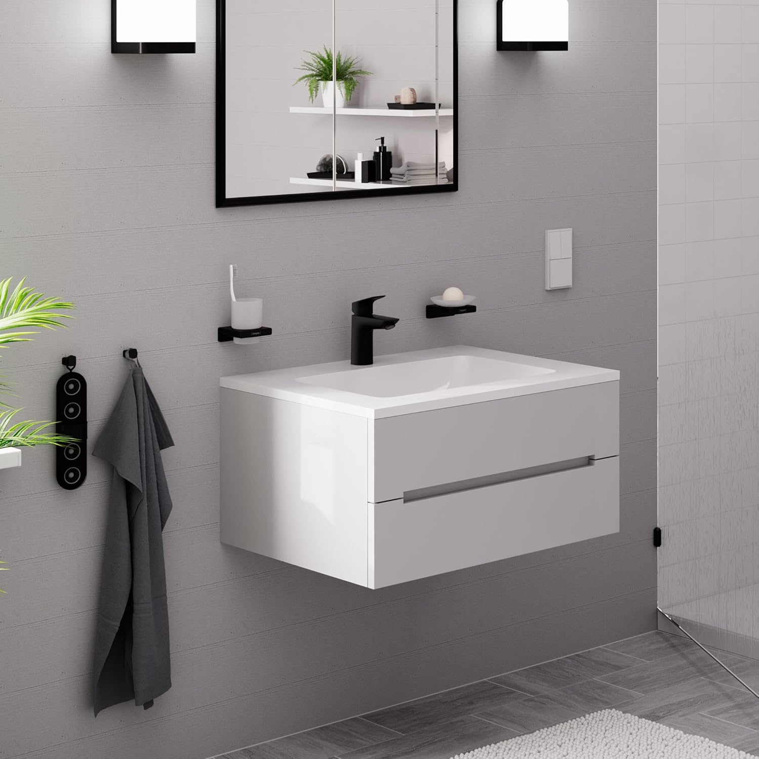 Hansgrohe Logis - Rubinetto Lavabo EcoSmart Nero Opaco - immagine 2