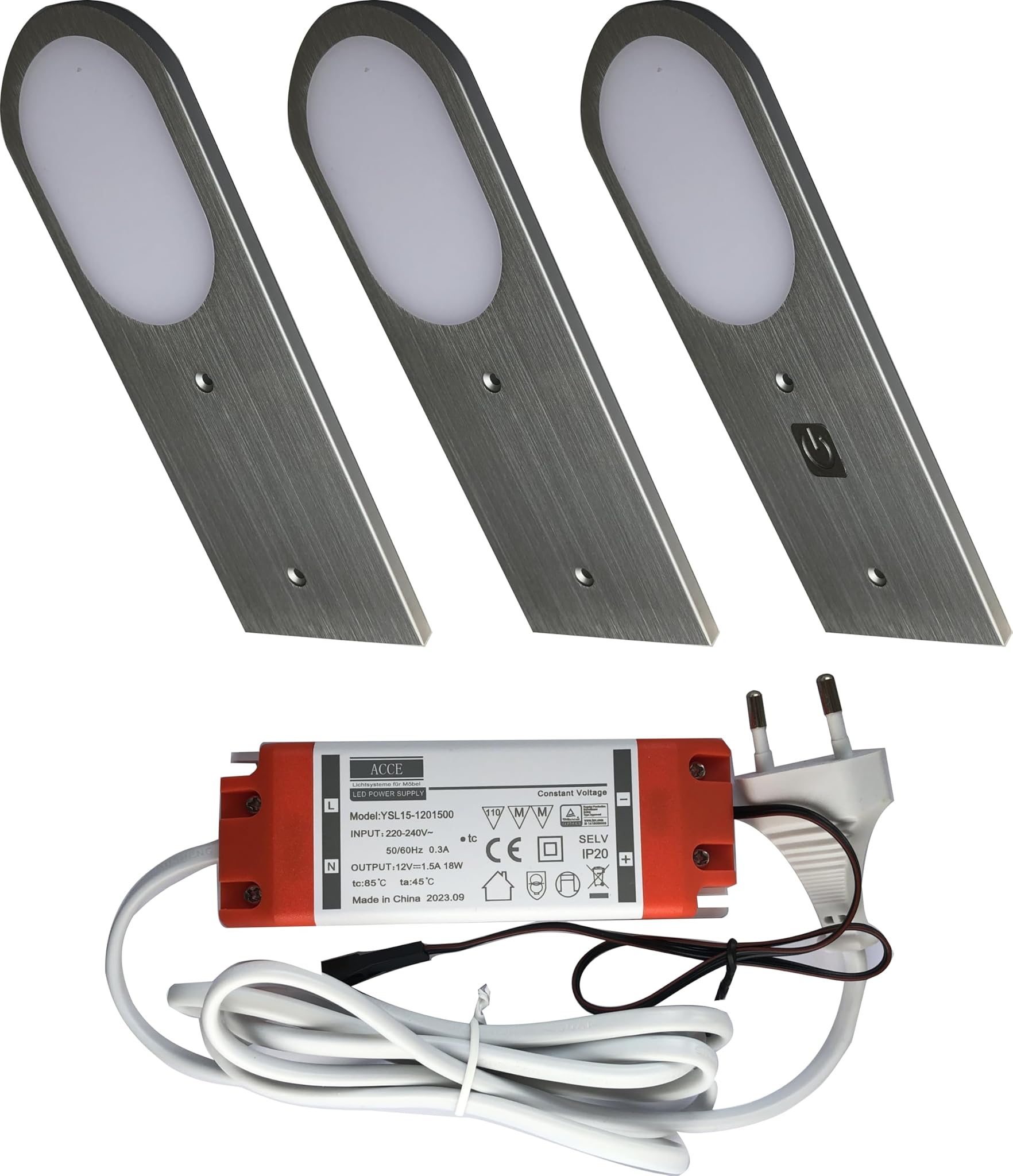 Acce Lampada da incasso sottile con sensore touch, set 3