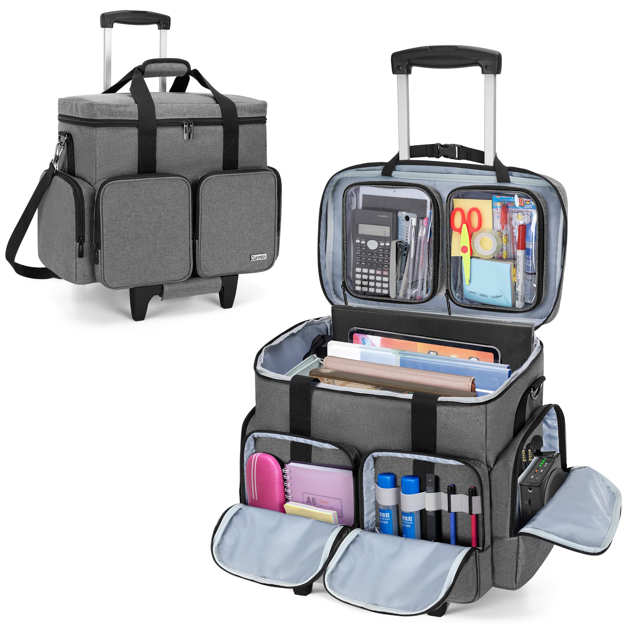 CURMIO Borsa da Lavoro con Rotelle per PC 15.6", Grigio