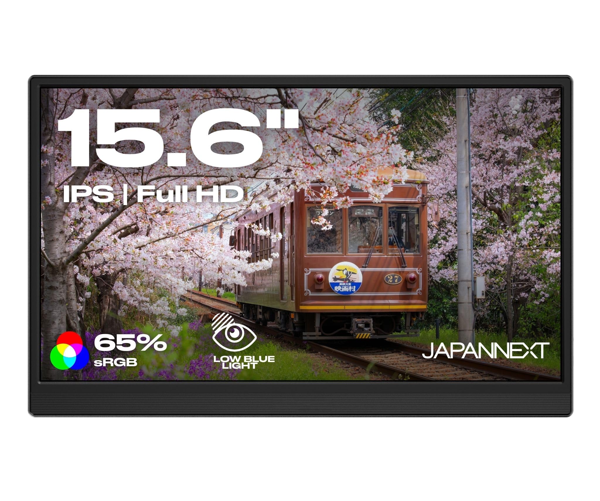 JapanNext Monitor Portatile 15.6" IPS Full HD (1920x1080) | Altoparlanti integrati MiniHDMI(x1) USB-C(x1) Jack(x1) | G-Sync/FreeSync | JN-MD-i156F-LE