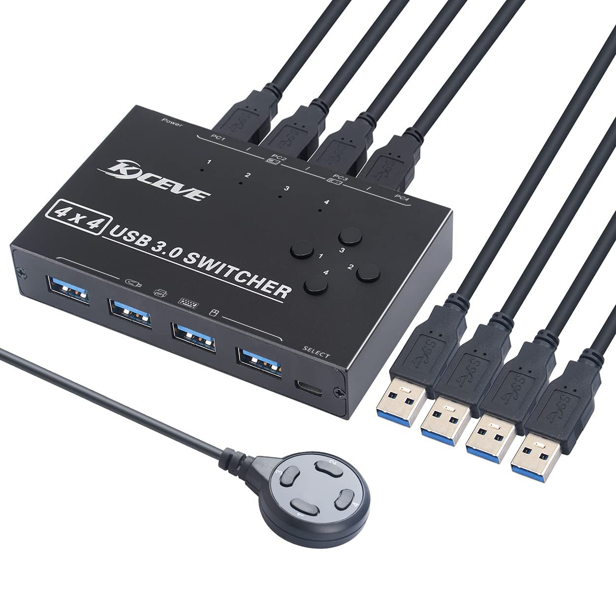 USB 3.0 Switch Hub 4 in 4 out per 4 Computer | Kceve | Velz