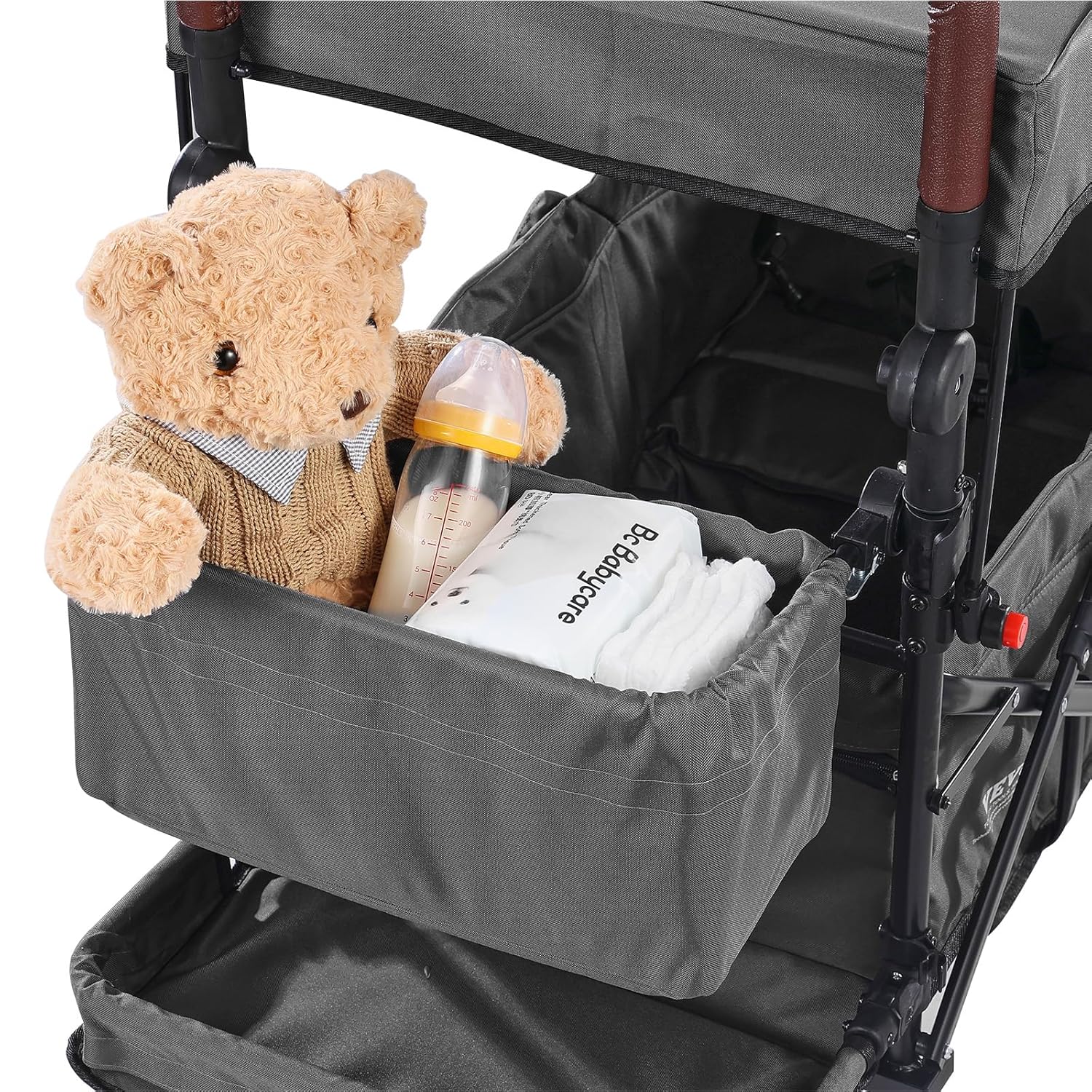 Vevor Passeggino Wagon Pieghevole per 2 Bambini, Grigio - immagine 11