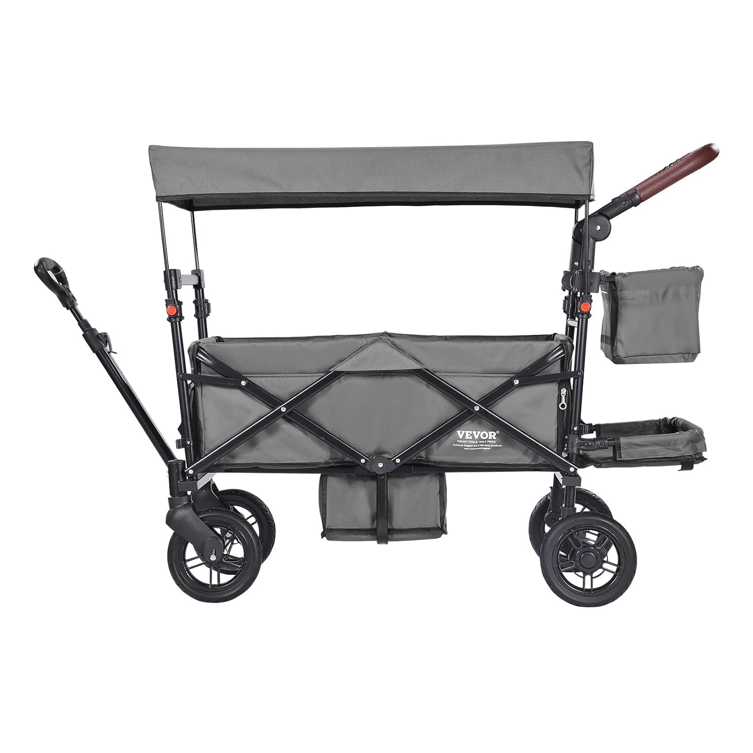 Vevor Passeggino Wagon Pieghevole per 2 Bambini, Grigio - immagine 9