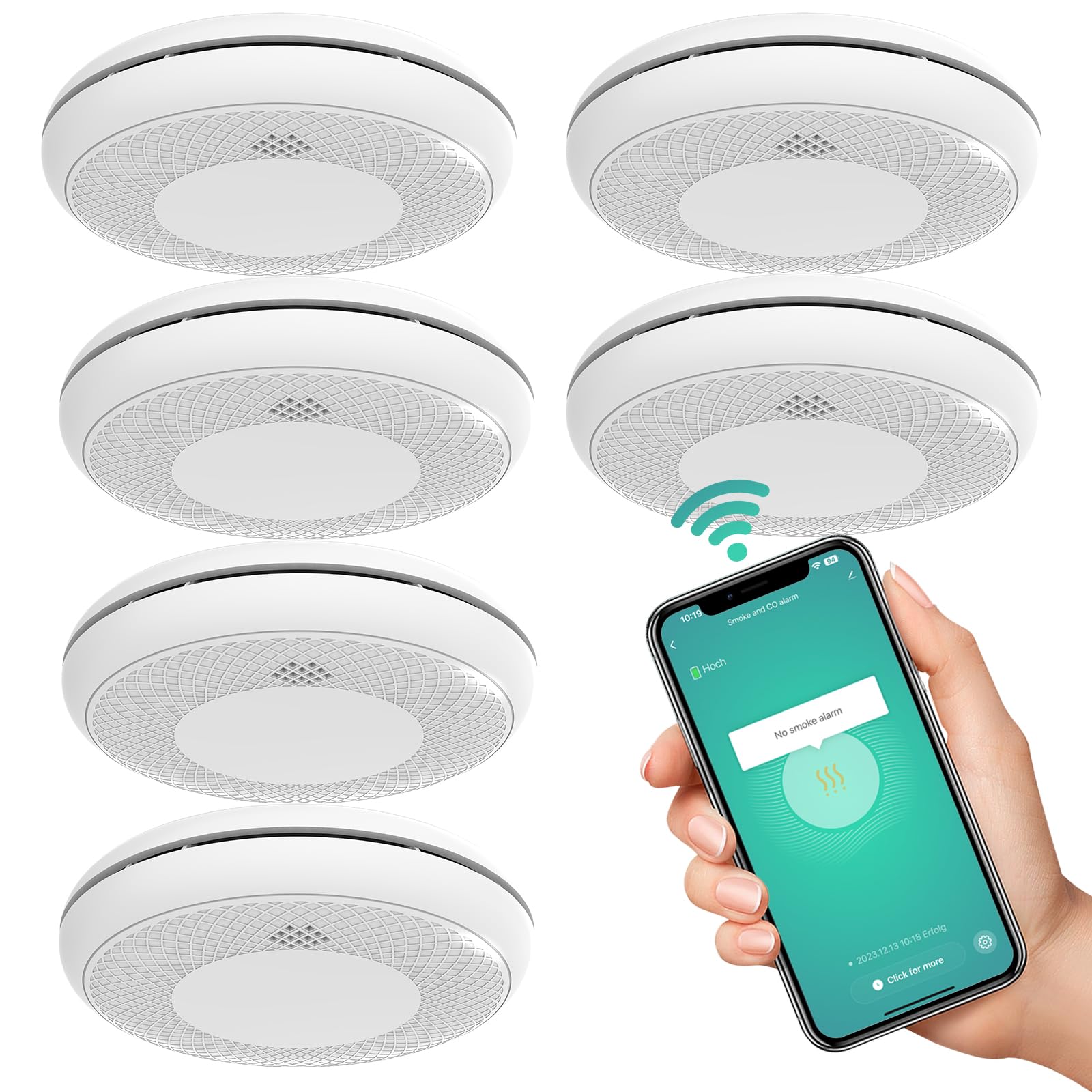 Runidur Rilevatore Fumo e CO Combinato Wifi (6 pz)