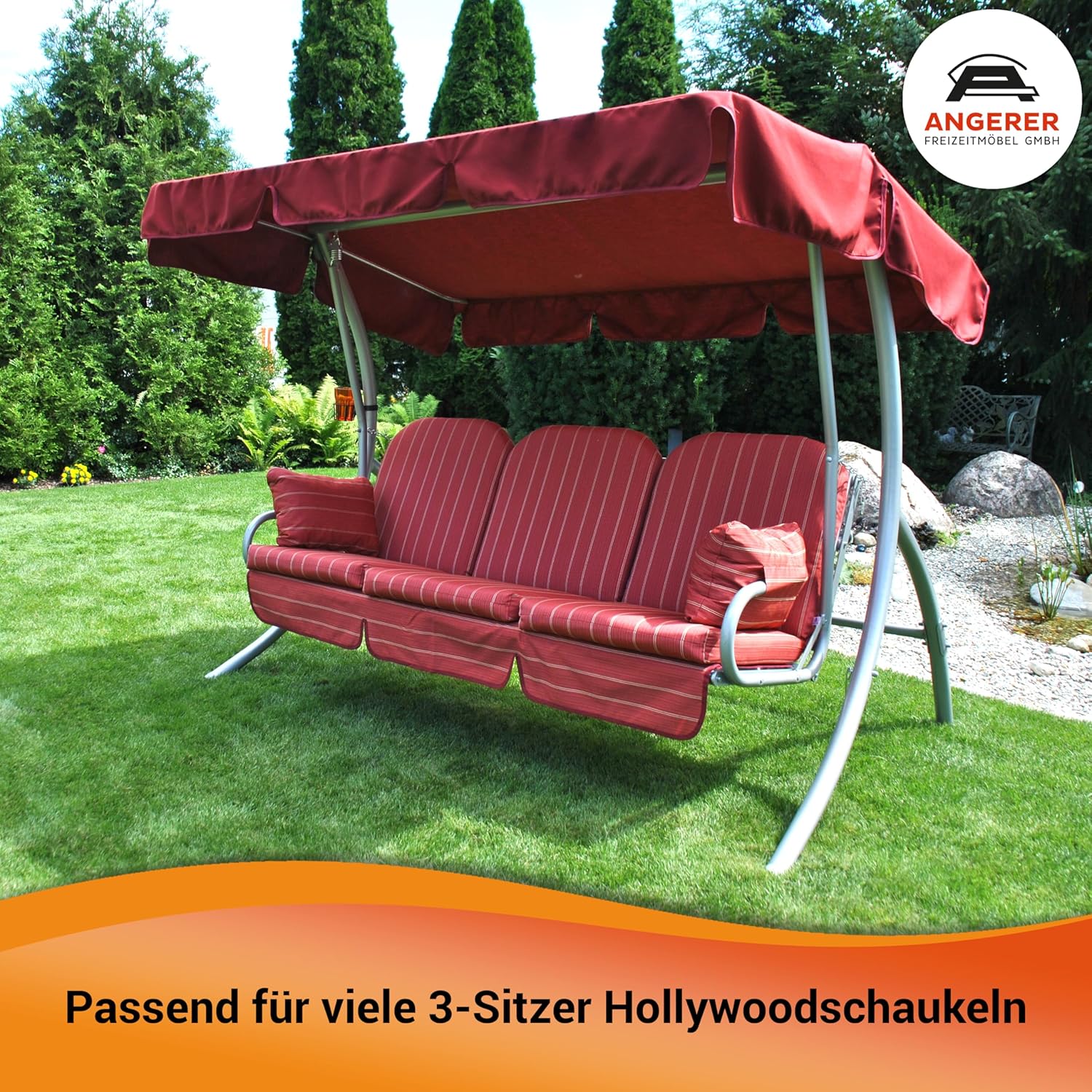 Angerer Cuscini per Dondolo Deluxe 3 posti Modena Rosso - immagine 3