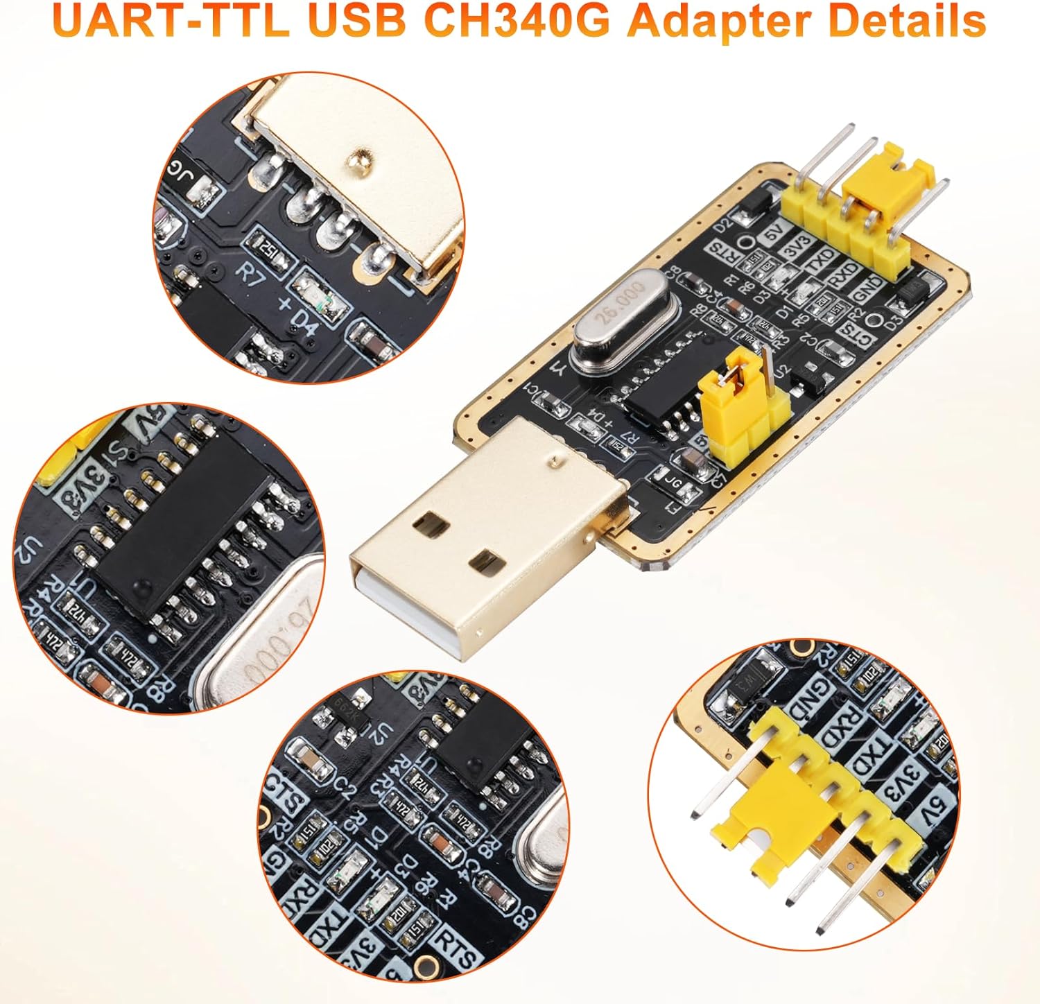 3 Adattatori USB UART-TTL CH340G con Convertitore - immagine 3