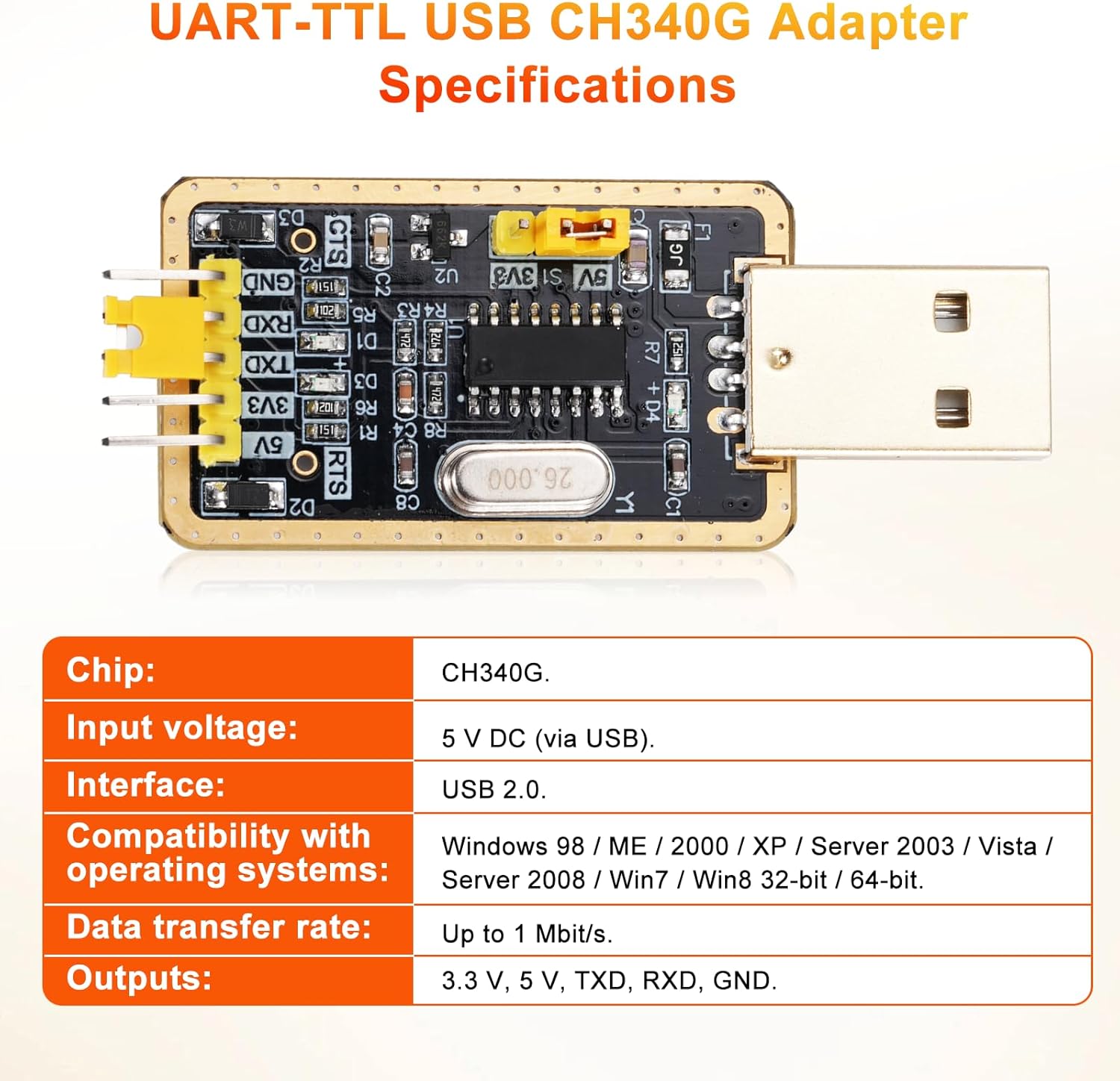 3 Adattatori USB UART-TTL CH340G con Convertitore - immagine 5