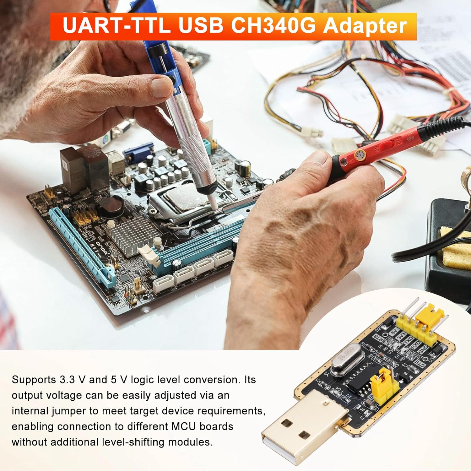 3 Adattatori USB UART-TTL CH340G con Convertitore - immagine 6