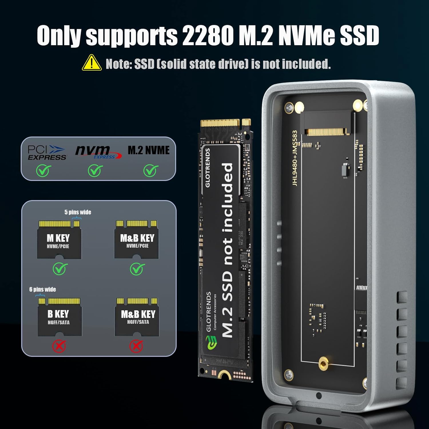 Glotrends EM6002 Case SSD NVMe M.2 80 Gbps - immagine 6