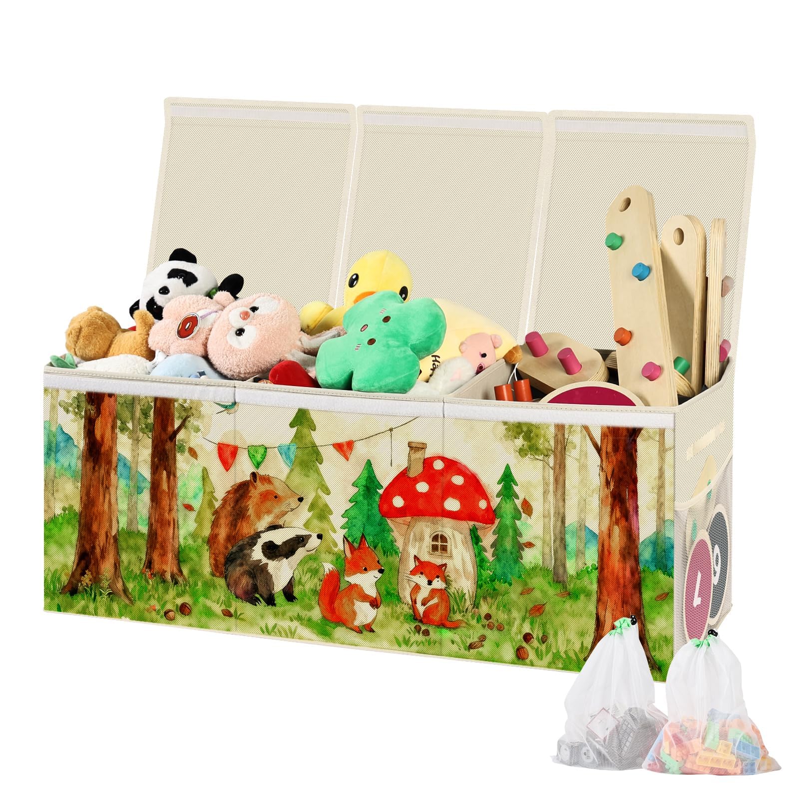 Scatola di Giocattoli Large con Coperchio Ribalta 130L