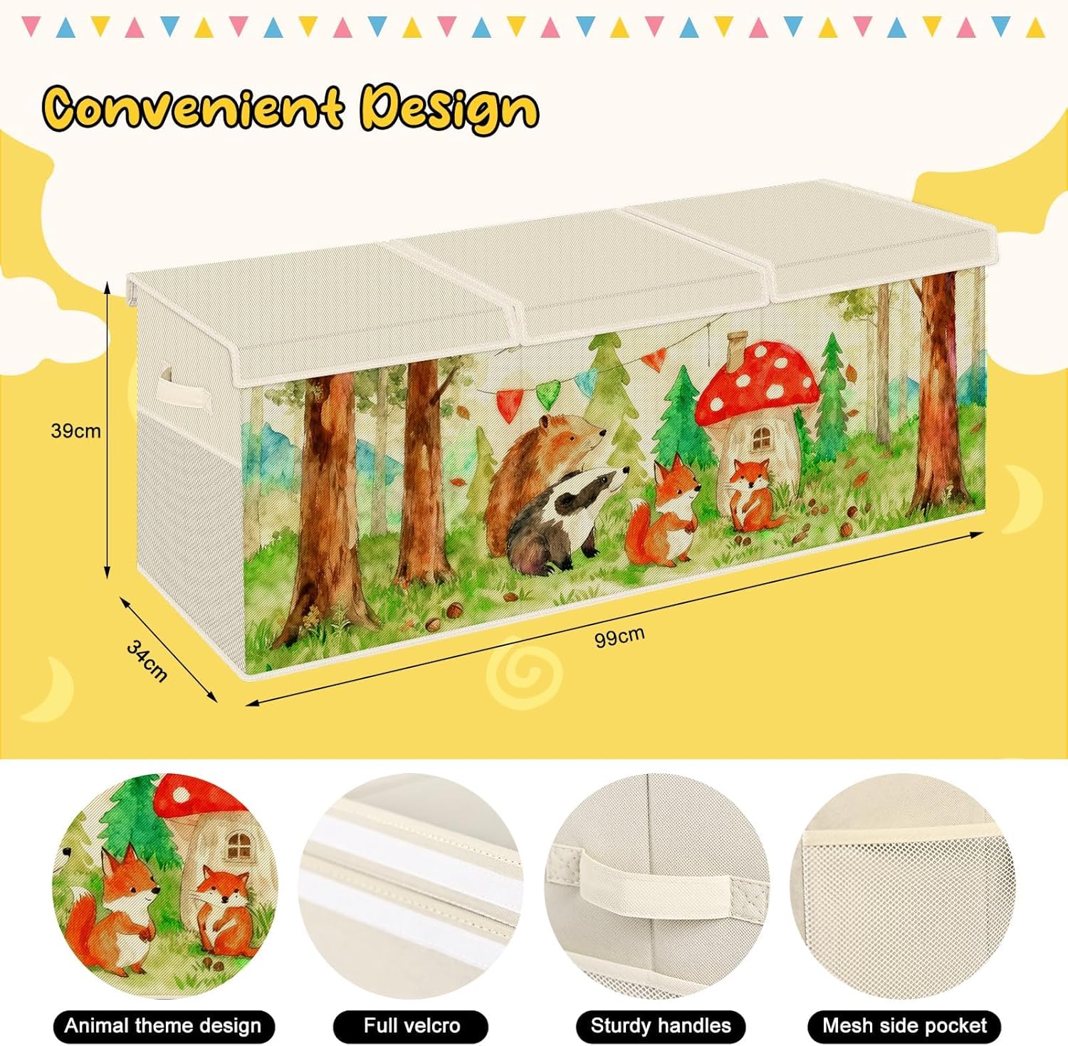 Scatola di Giocattoli Large con Coperchio Ribalta 130L - immagine 3