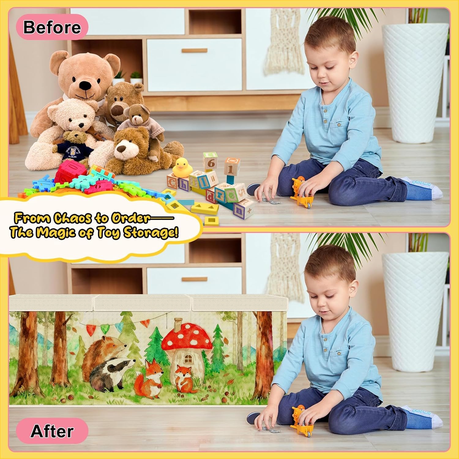 Scatola di Giocattoli Large con Coperchio Ribalta 130L - immagine 4