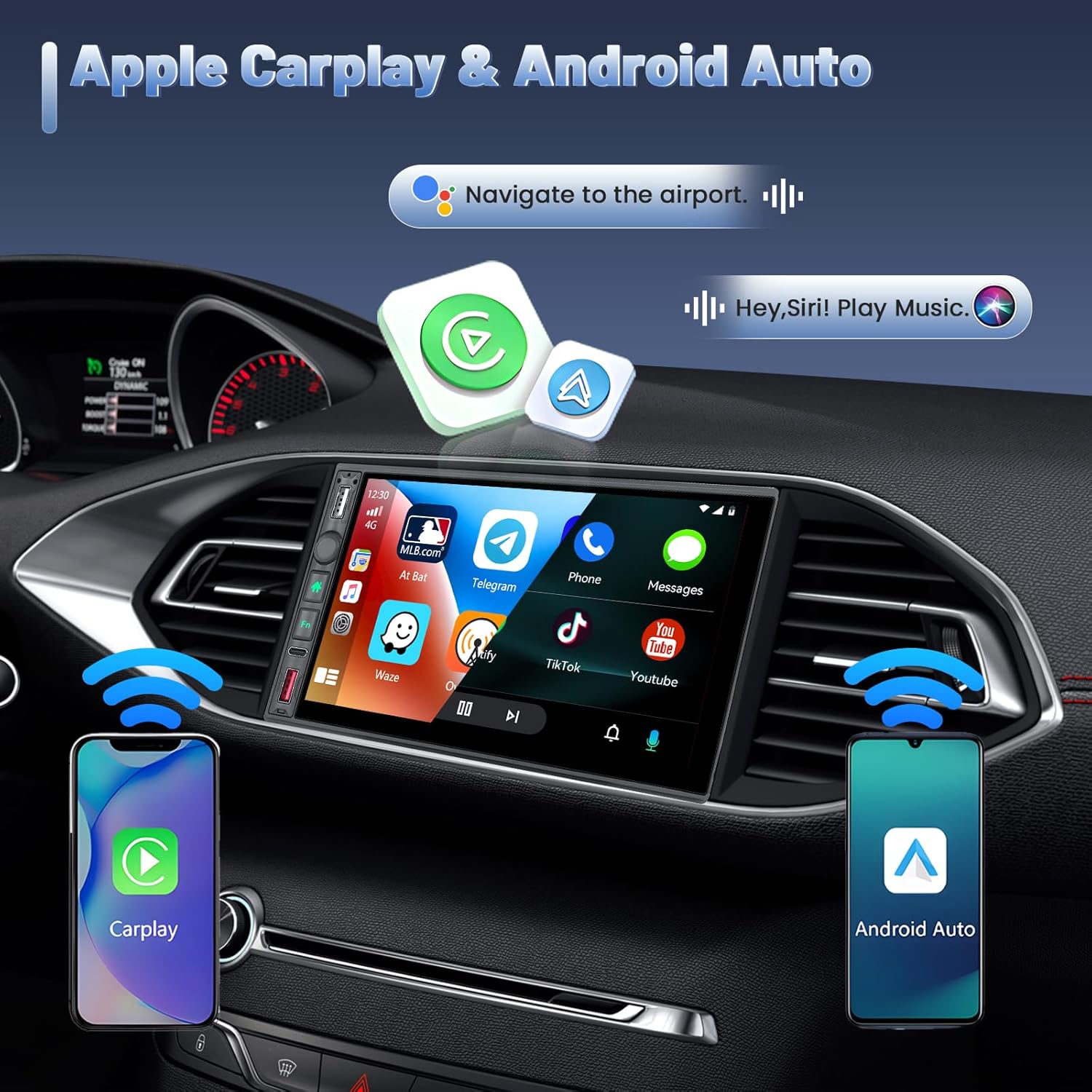 Autoradio Bluetooth 2 Din 7 Pollici Touchscreen con Telecamera - immagine 2