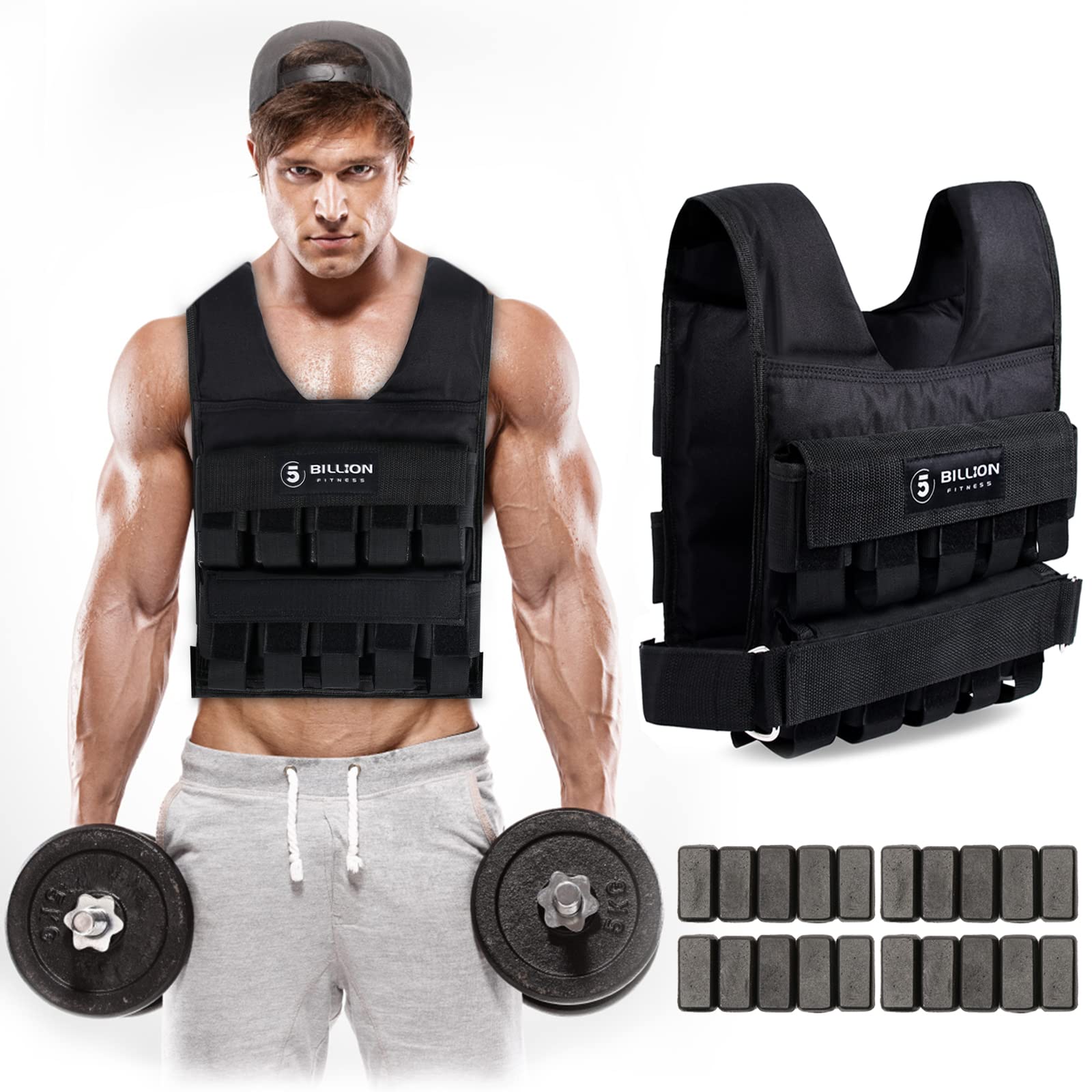 5billion Fitness Giubbotto Zavorrato Monstervest 1-20Kg