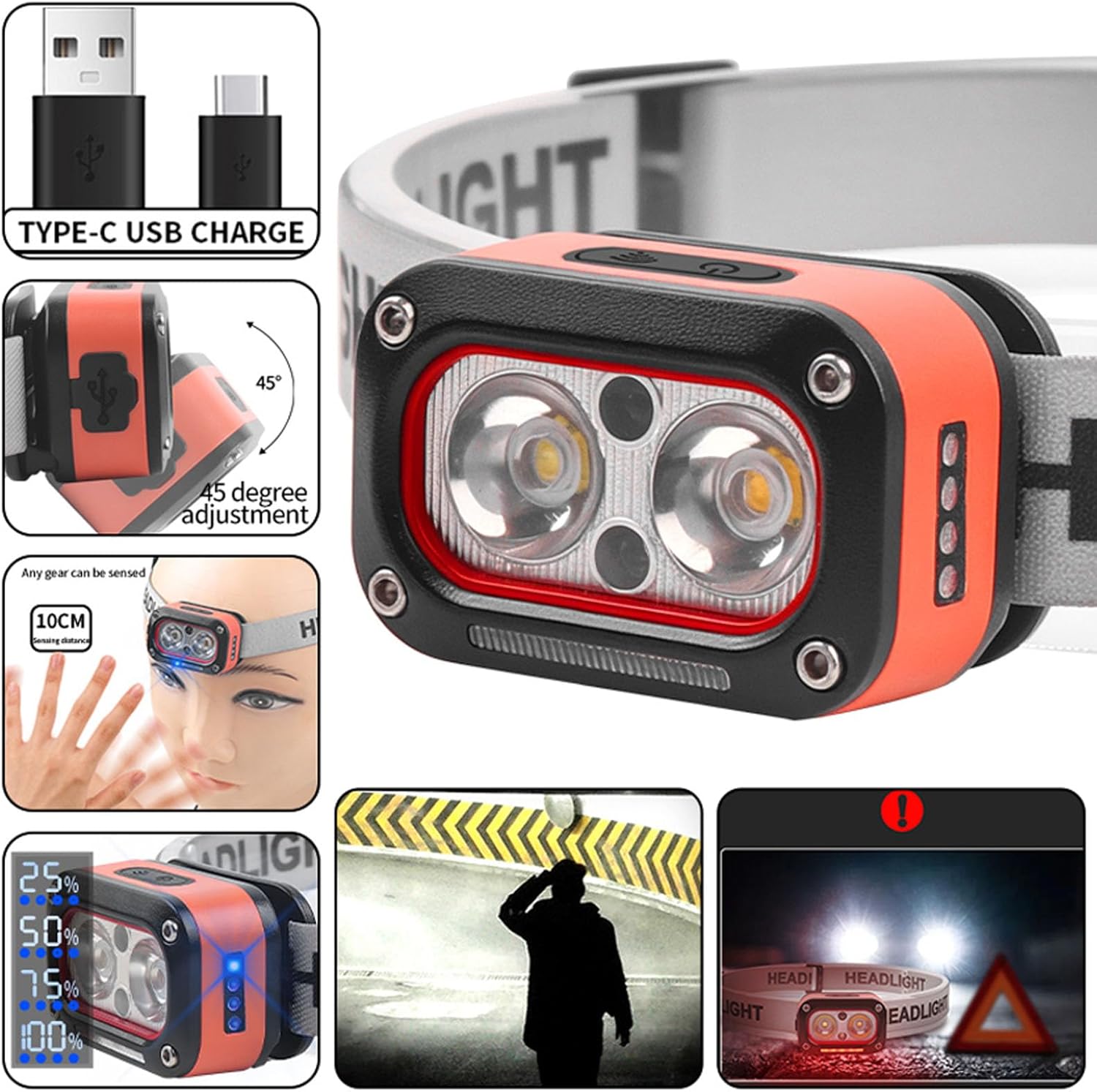 Chasinglee Torcia Frontale LED 3000 Lumen (2 Pezzi) - immagine 2