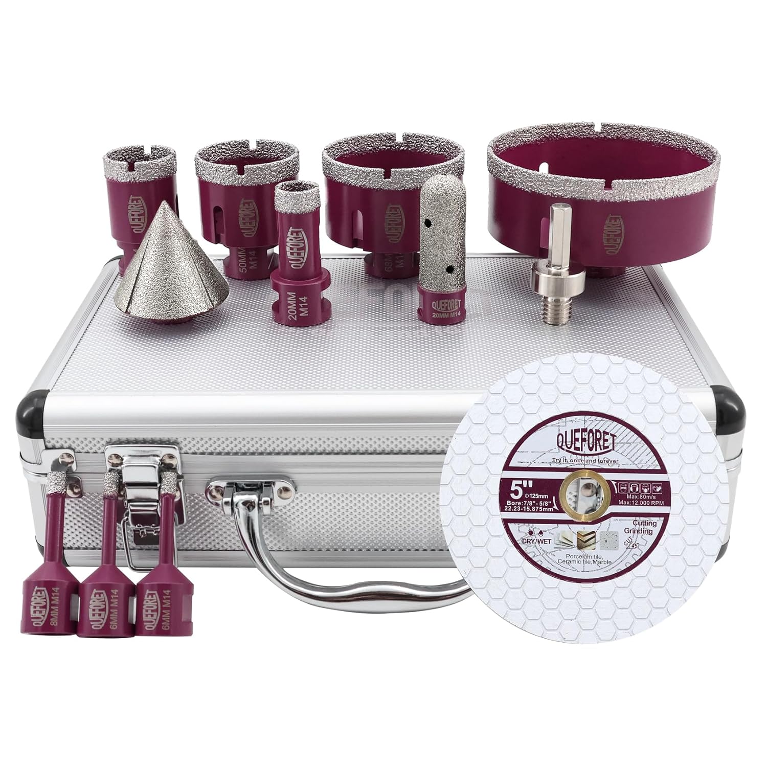 Queforet Punte Diamantate Gres Porcellanato 12 Pezzi - immagine 1