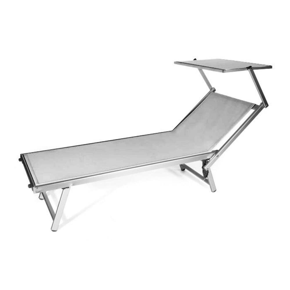 Verdelook Rimini Lettino con Parasole, Grigio