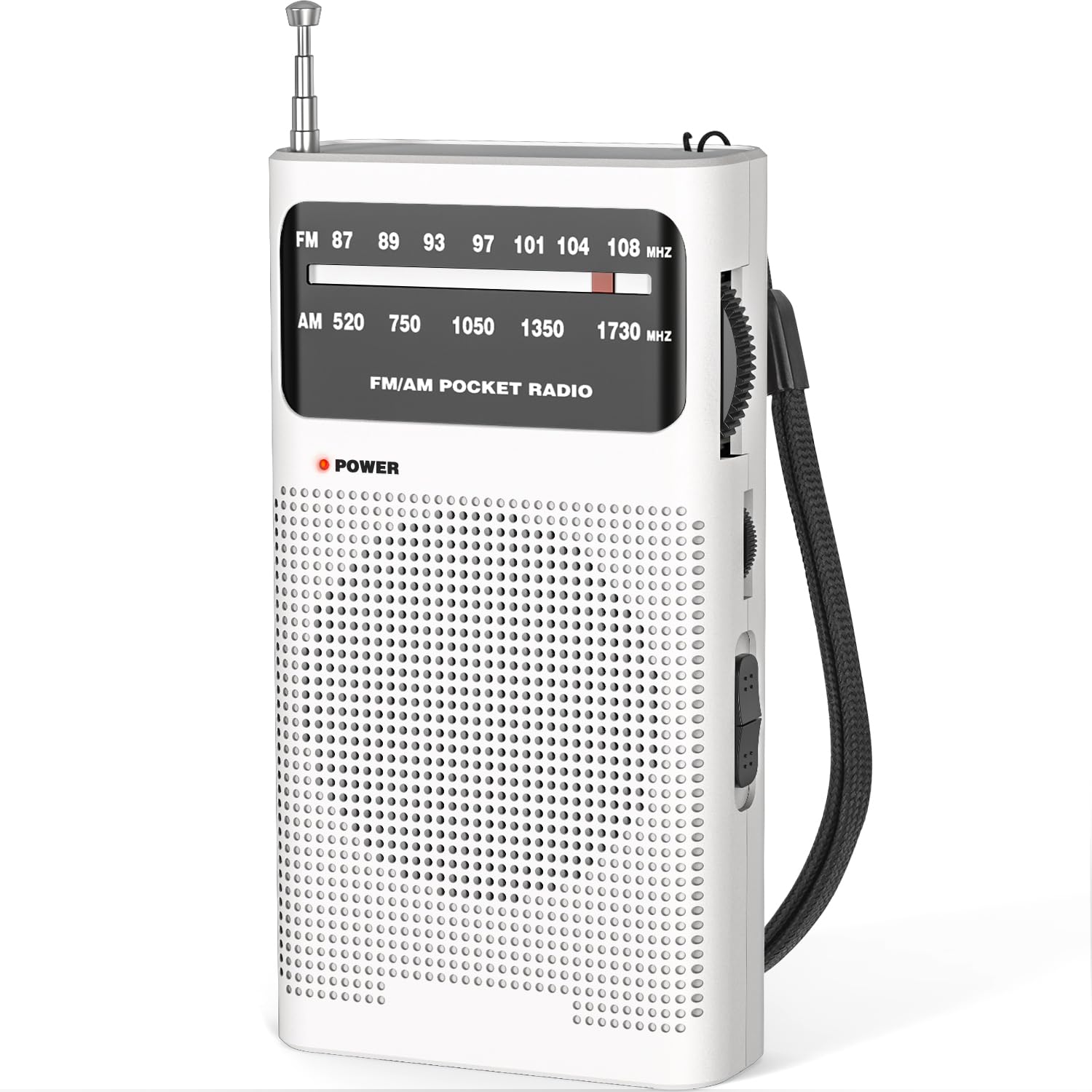 Tendak Radio Portatile, Radiolina Portatile FM/AM, Radiolina Tascabile con Eccellente Ricezione, Facile da Usare, Jack per Cuffie - Bianco