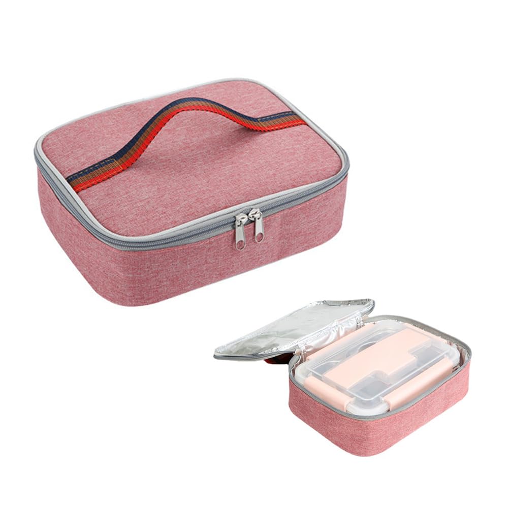 Borsa Termica Pranzo Rettangolare Compatta Portatile Isolante Tessuto Resistente Cerniera Robusta Maniglia Comoda Trasporto Facile