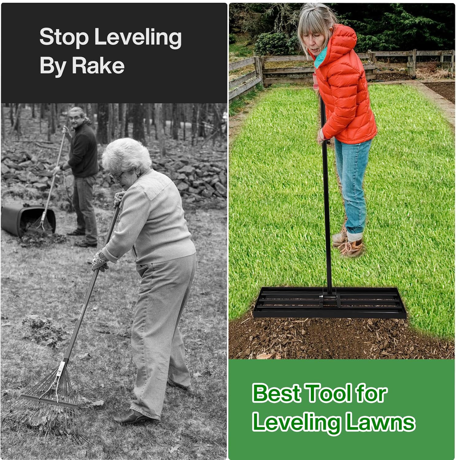 Rastrello per Livellamento Prato 183x41x25 CM - immagine 3