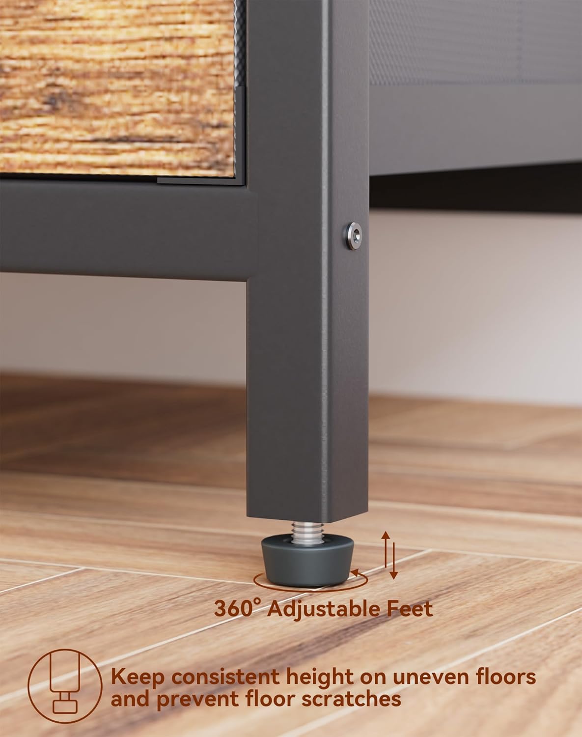 Ymyny Comodino con 2 Cassetti in Tessuto, Marrone - immagine 6