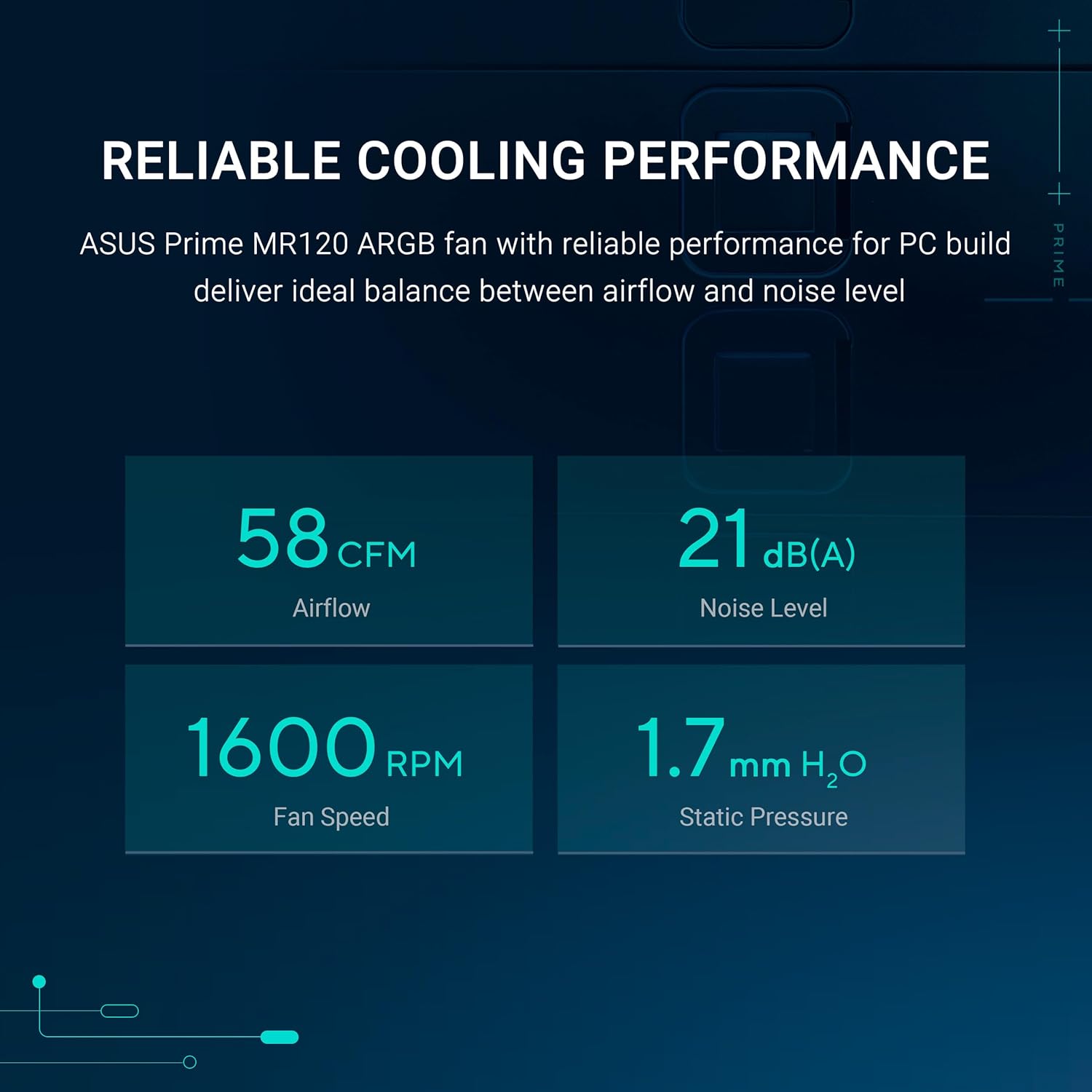 Asus Prime MR120 ARGB - Ventola per Case 120mm, 3 Pezzi, Nero - immagine 5