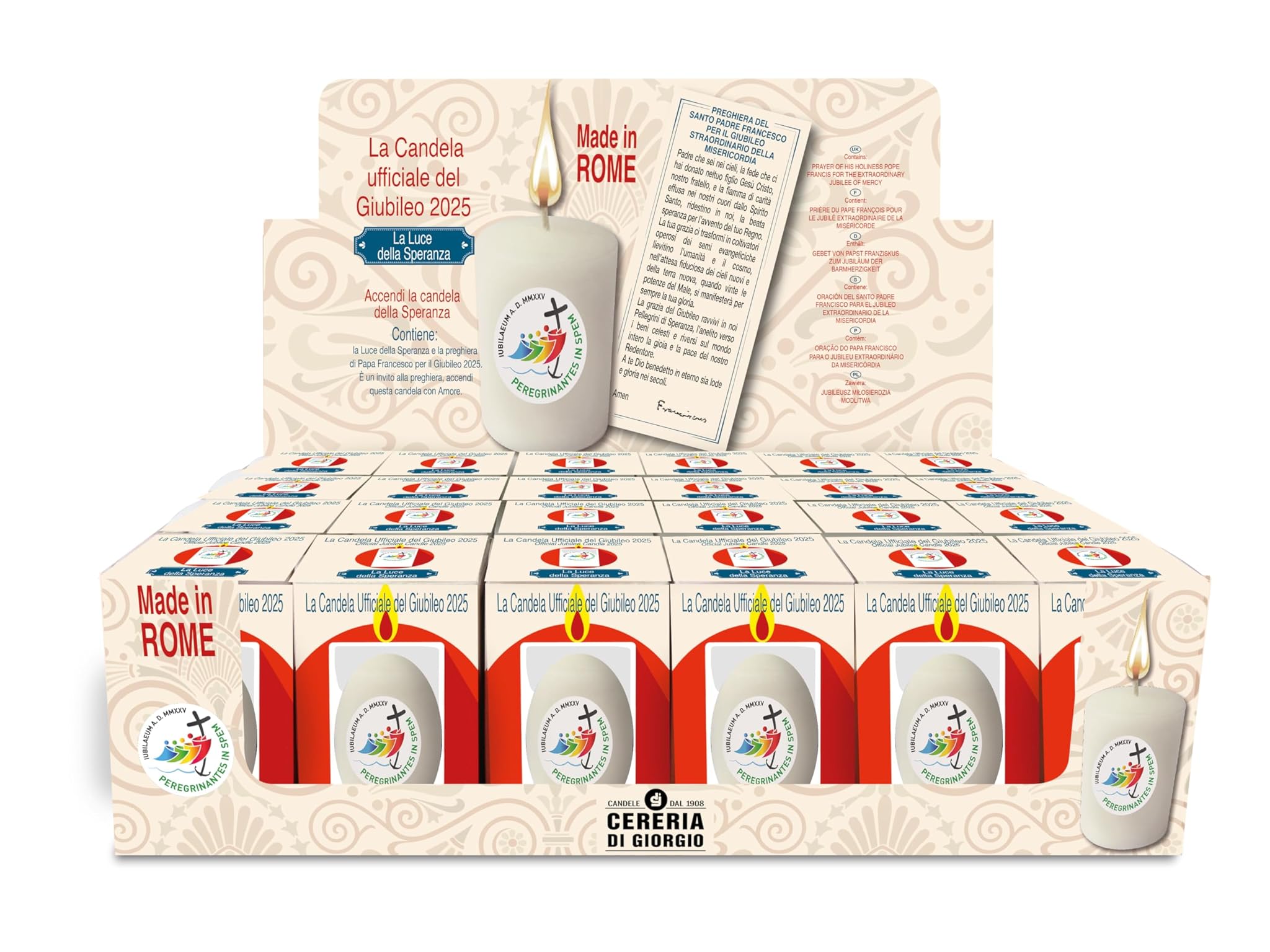 Candele Ufficiali Giubileo 2025 - Confezione da 24