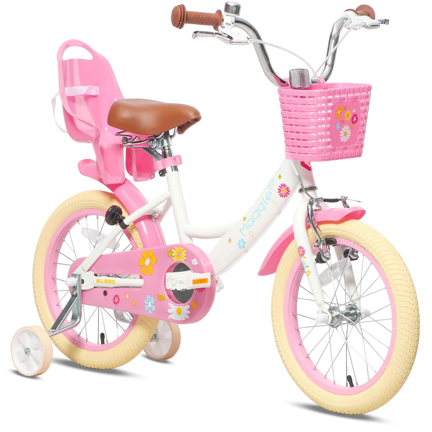 Glerc Bicicletta per Bambine 40,6 cm con Cestino e Ruote