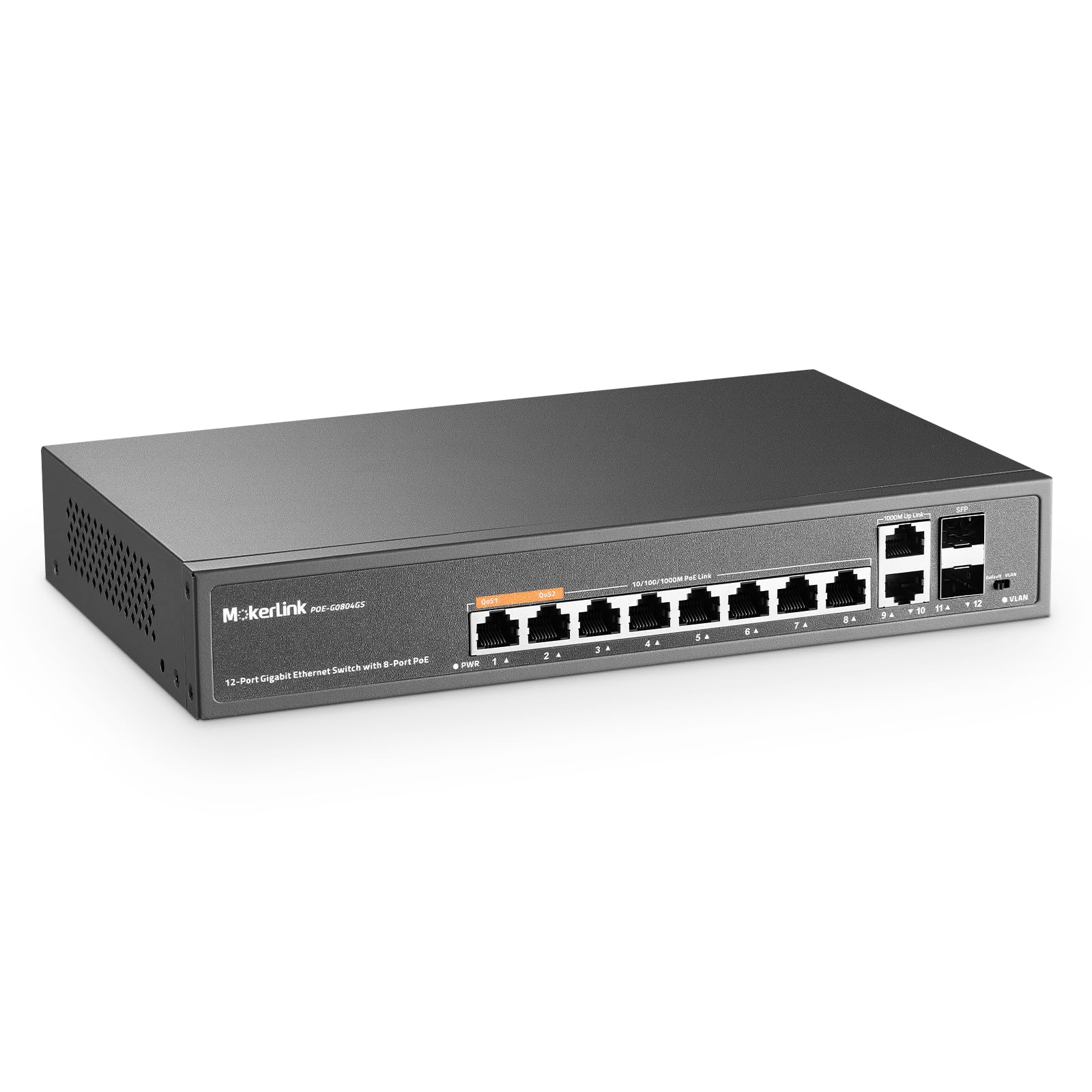 Mokerlink Switch Gigabit PoE a 12 Porte con 8 PoE+