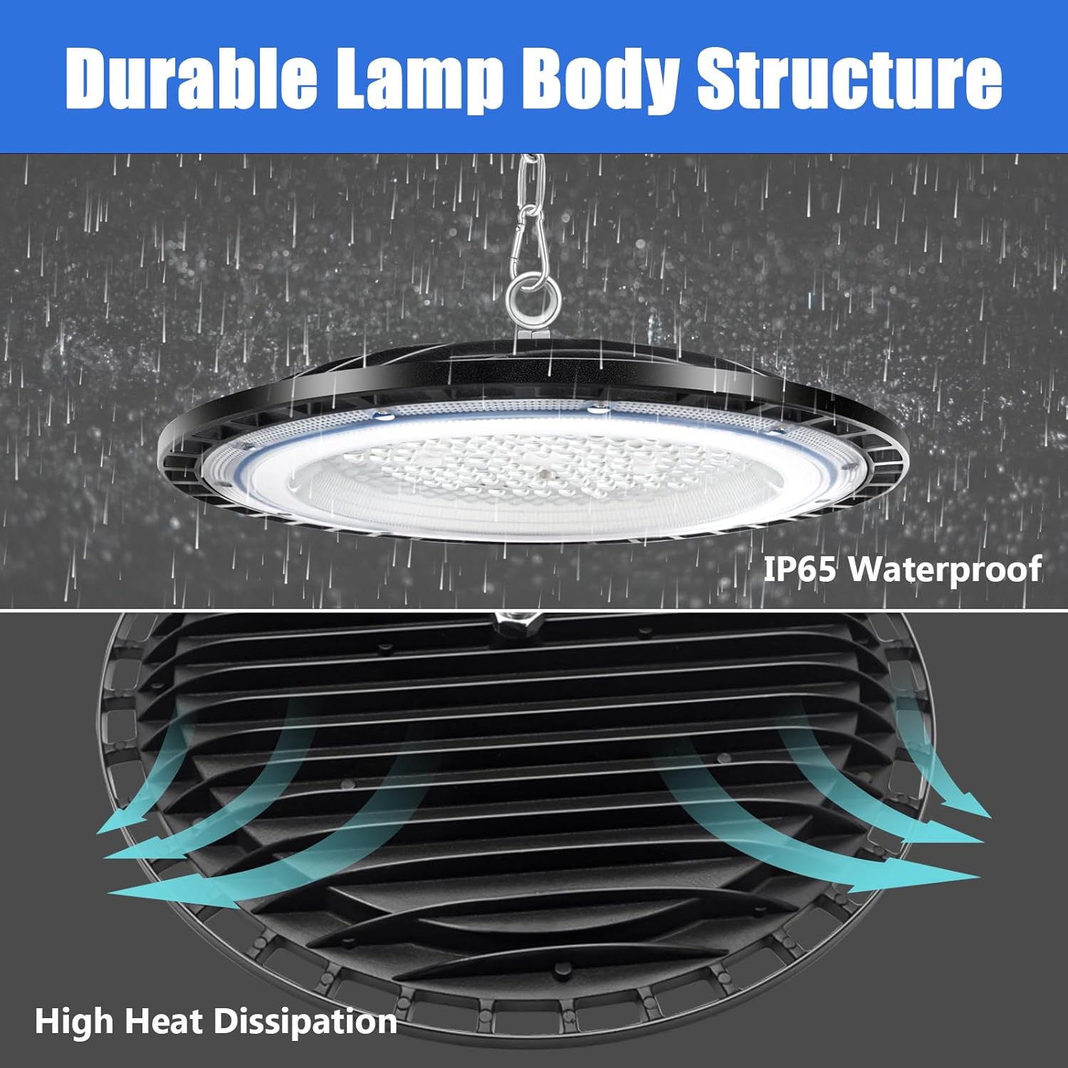 DIKHEE Faretto LED UFO High Bay 100W IP65 - immagine 5