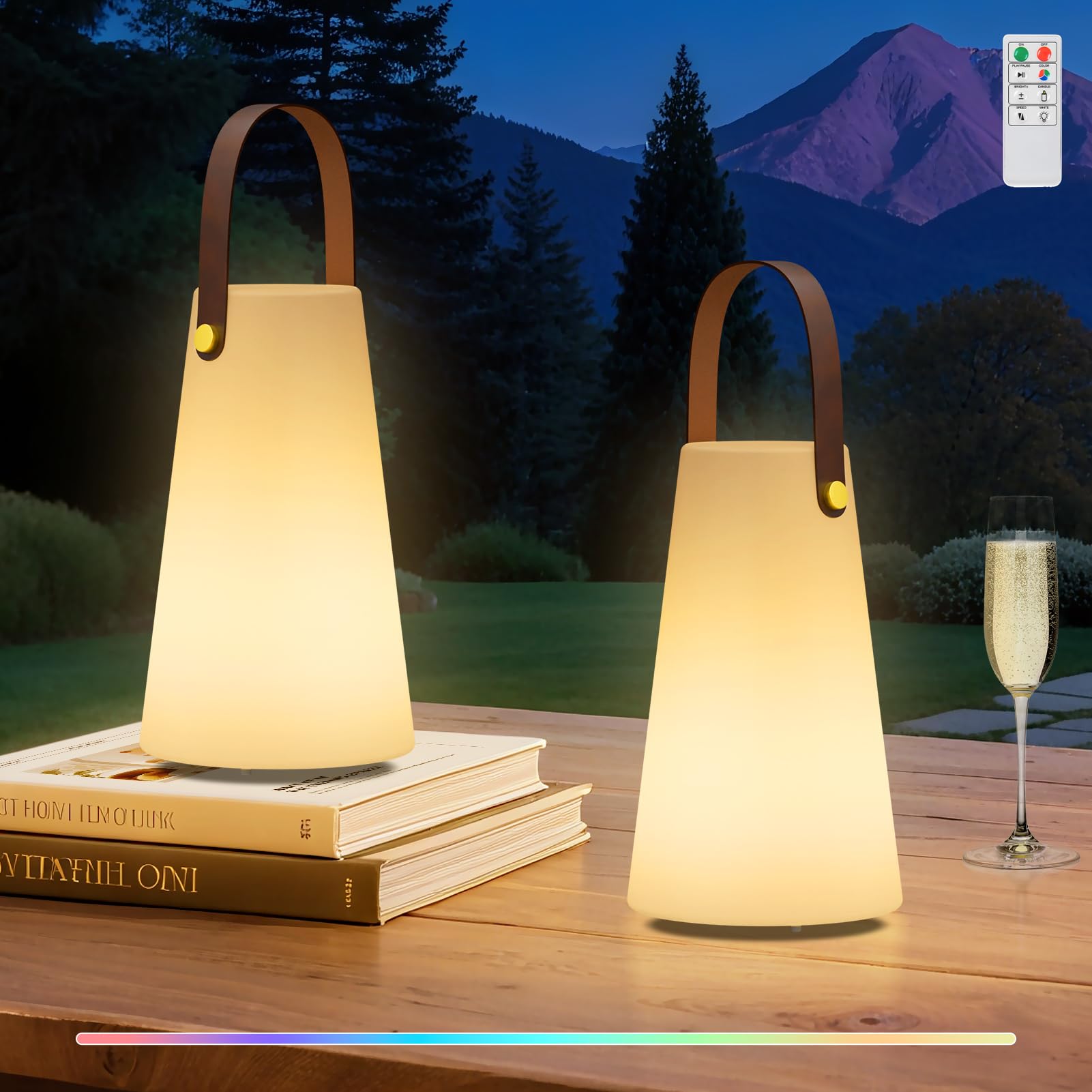 Malux Set 2 Lampade da Tavolo a LED Batteria