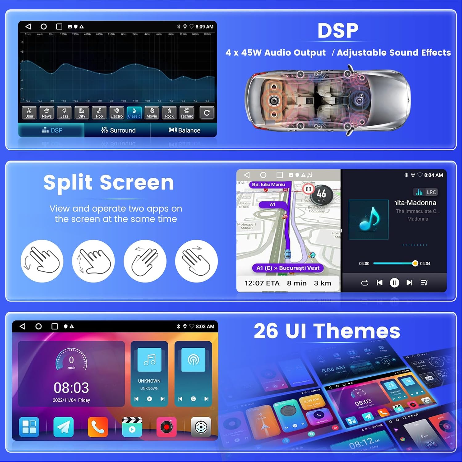 Autoradio Android 2+64G per Opel Corsa/Adam 9 Pollici - immagine 5