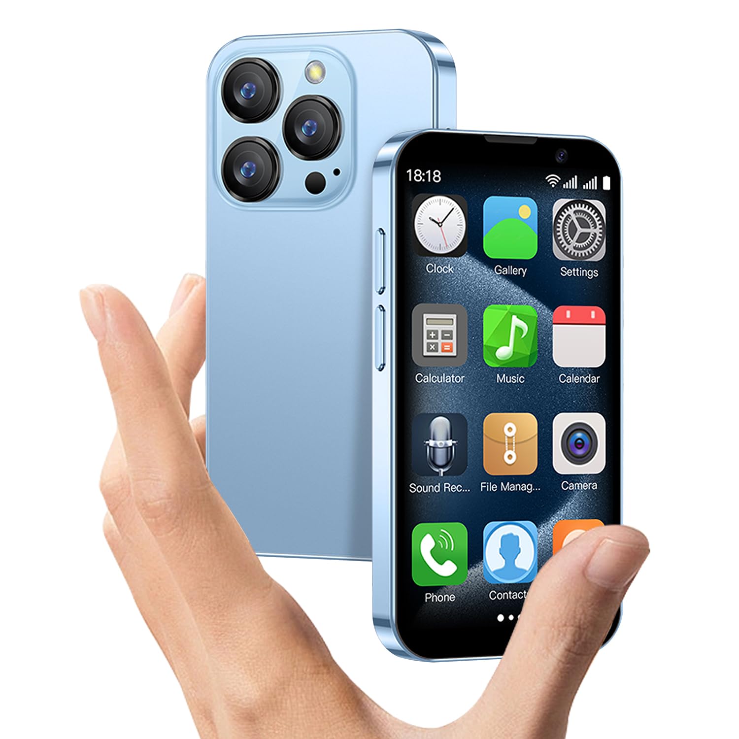 Cofcvgs Mini Telefono 3.0" 3G Smart Phone Android 9.0, Blu