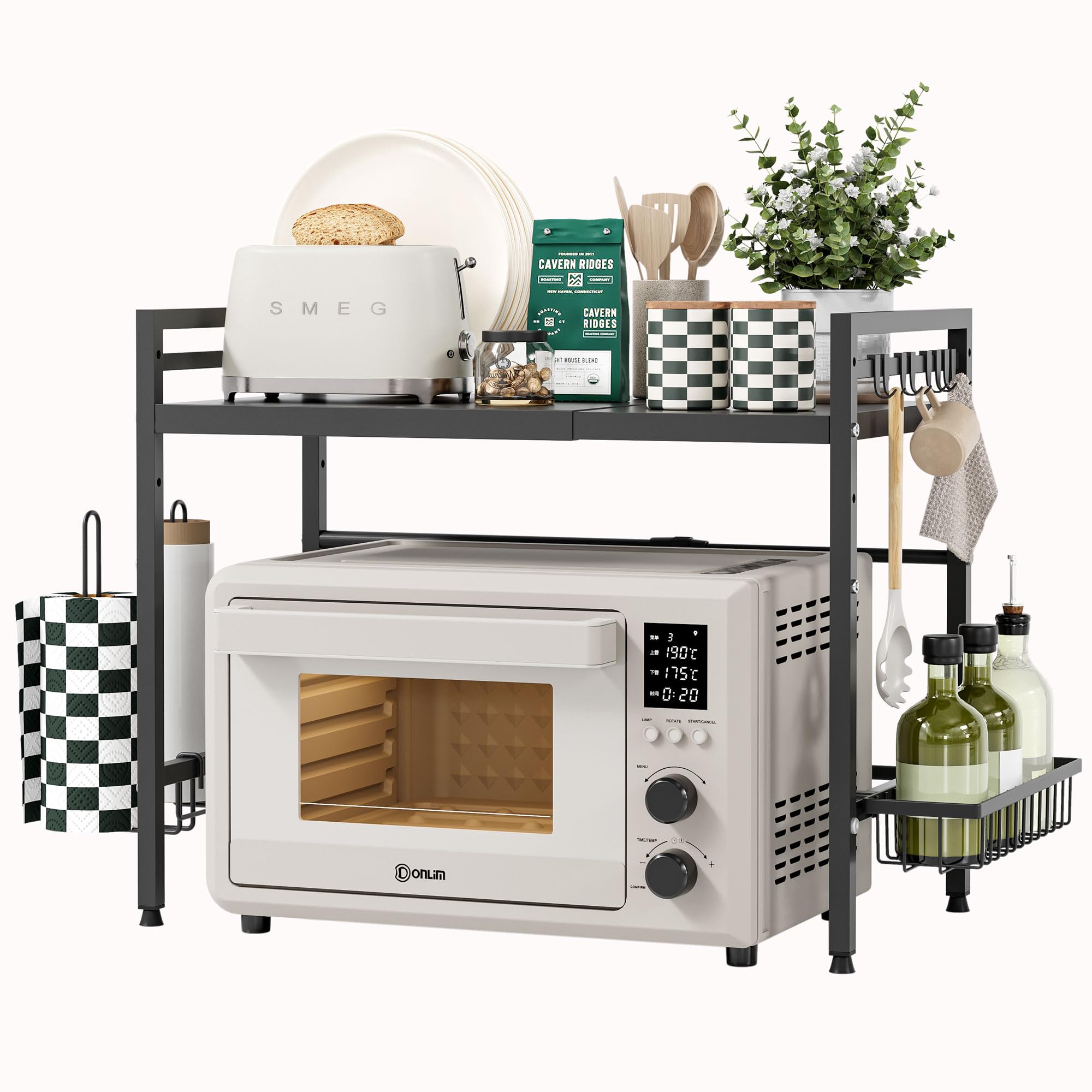 Netel Mensola Microonde Allungabile 2 Livelli, Nero