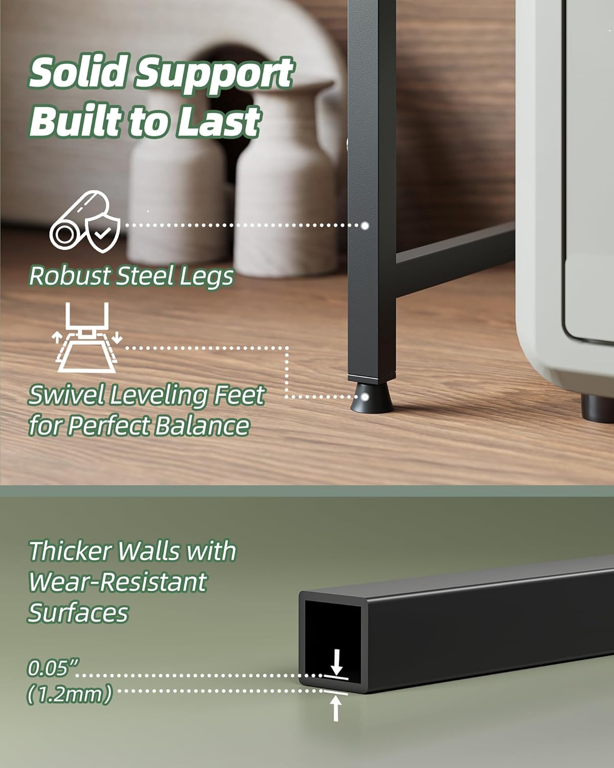 Netel Mensola Microonde Allungabile 2 Livelli, Nero - immagine 6