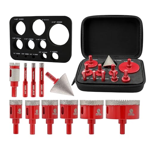 Focstol Punte per Trapano Diamantate - 11 Pezzi