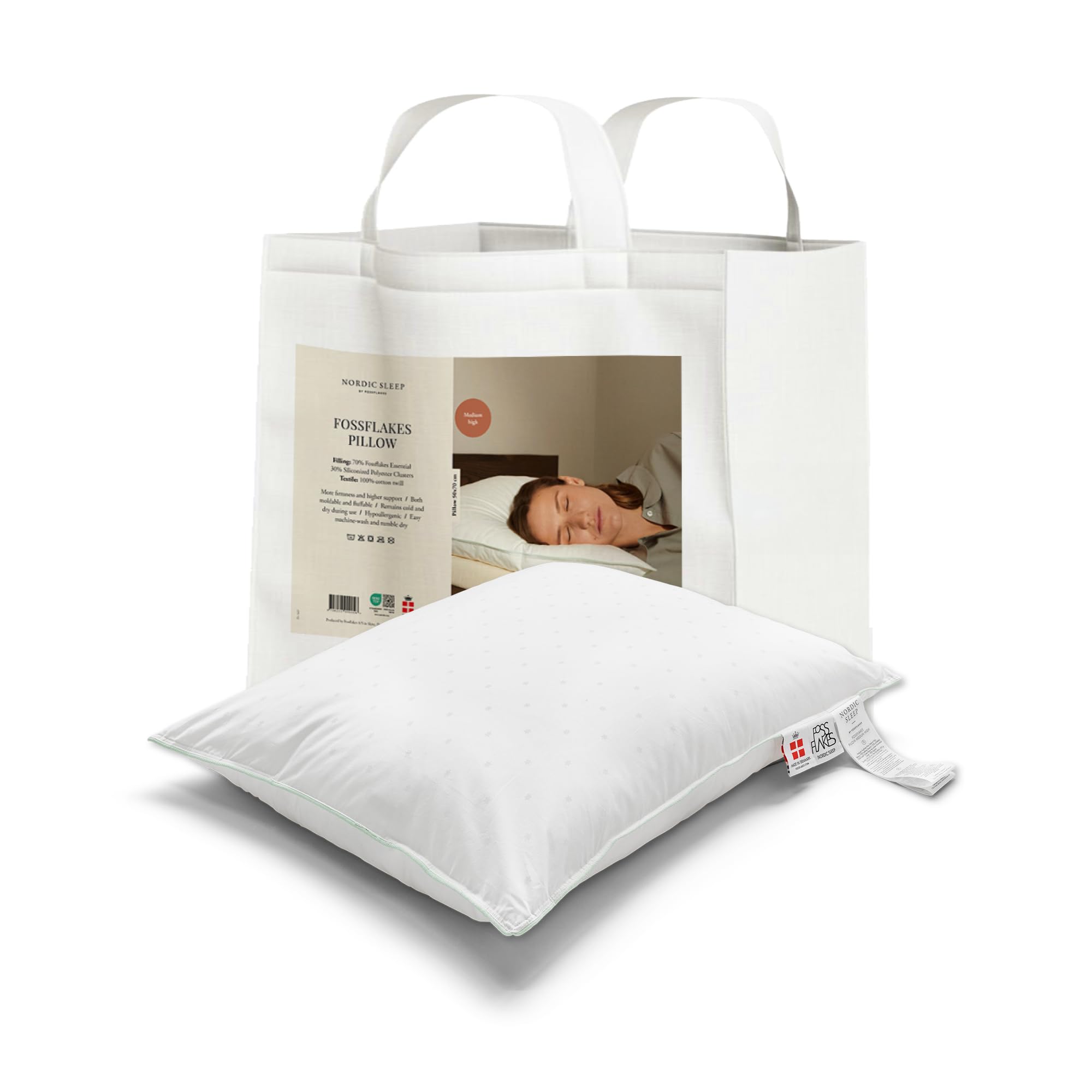 Fossflakes Cuscino Nordico per chi Dorme Sul Fianco 50x70cm