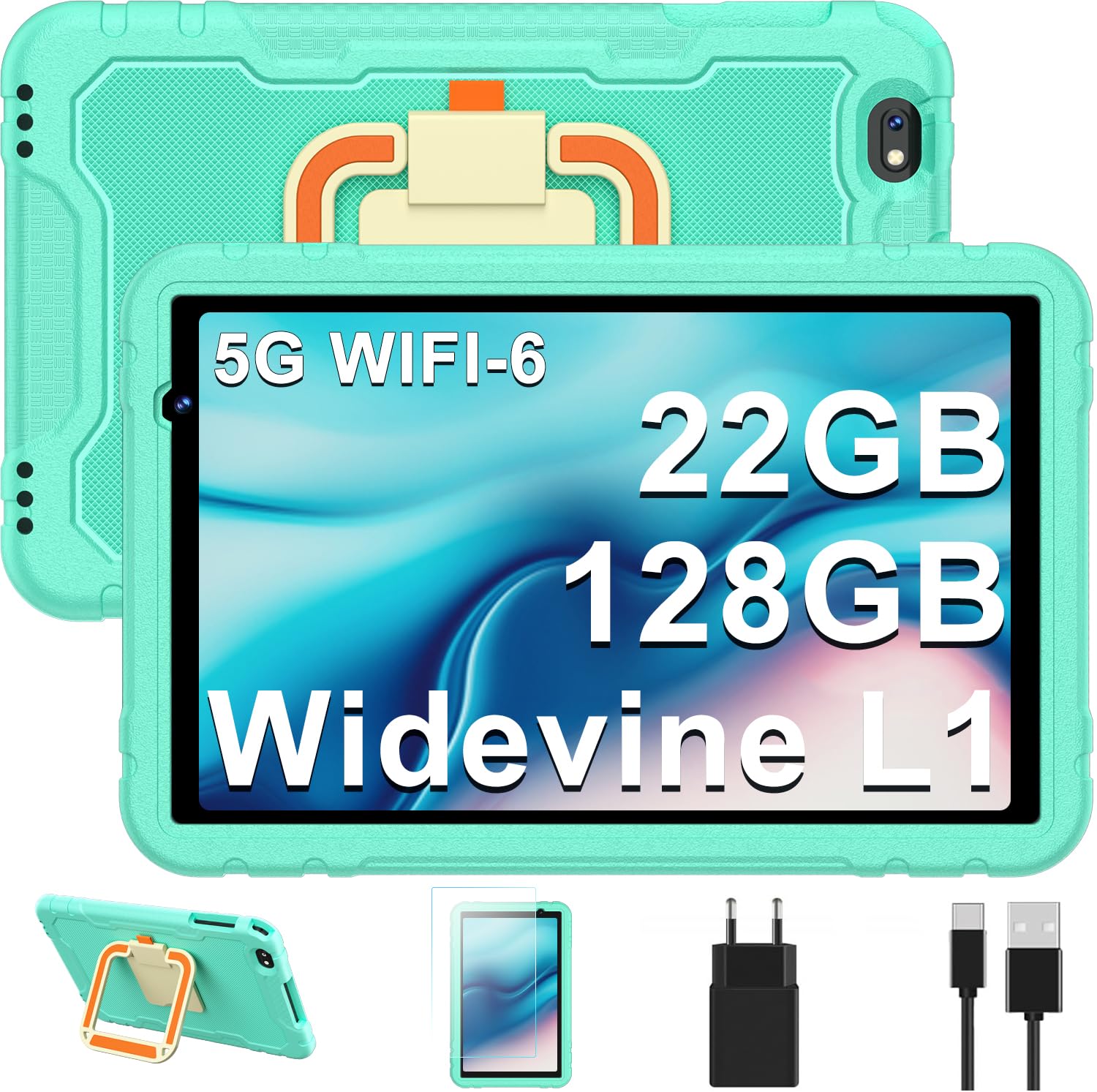 Juedur Tablet 10 pollici Android 14 Octa-Core, Verde | Velz