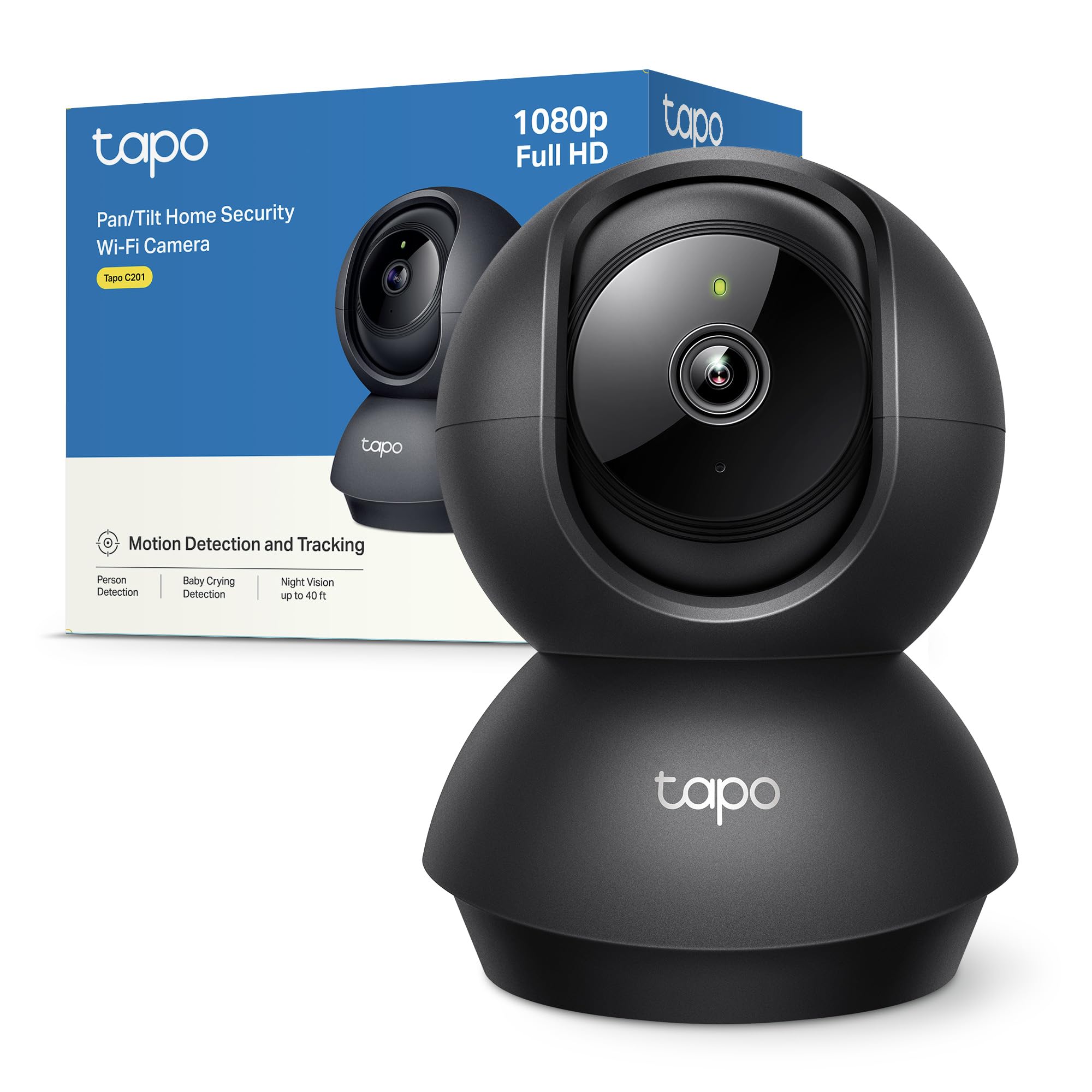 Tapo C201 Telecamera WiFi Interno FHD 360°, Nero
