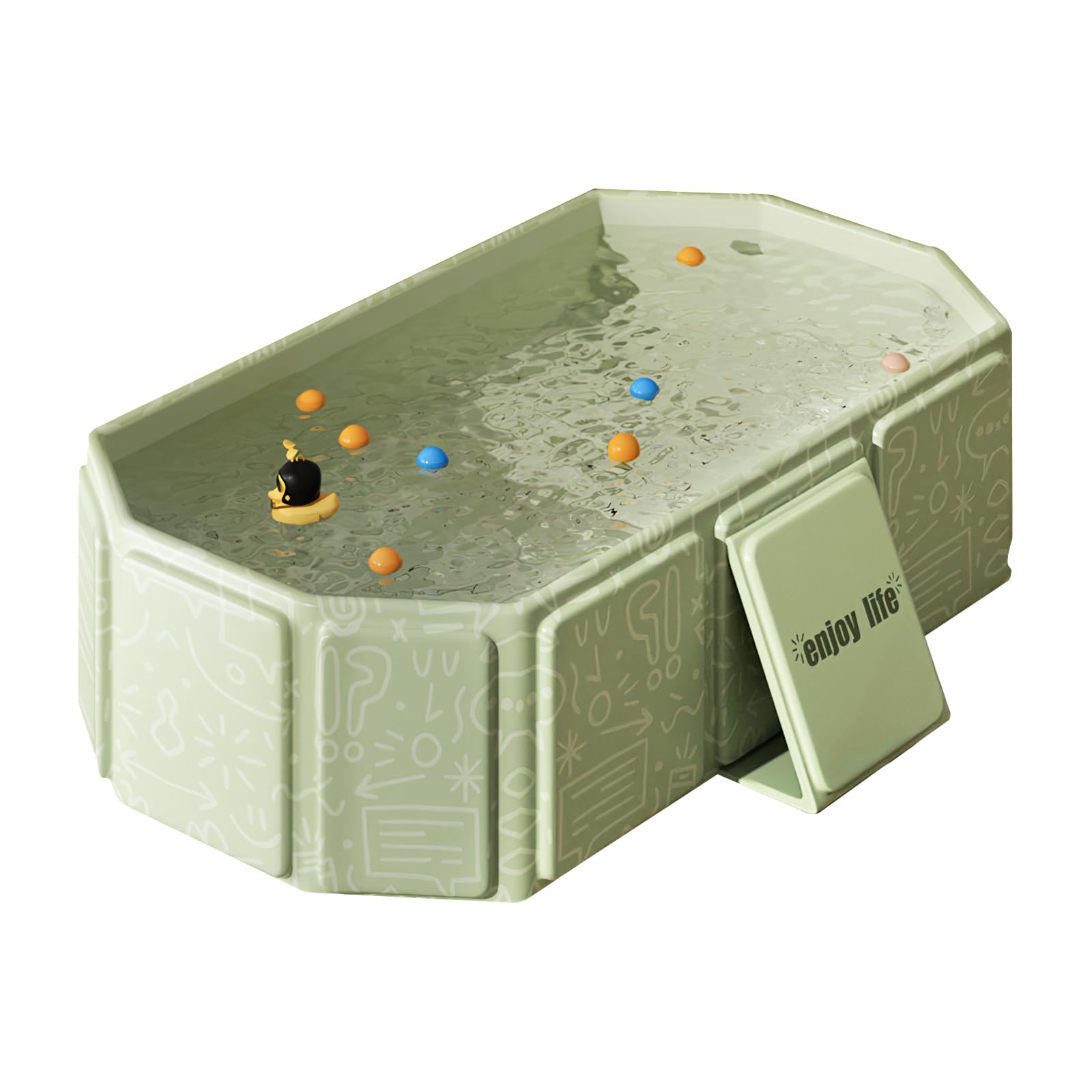 Vasca da Bagno Pieghevole Portatile per Bambini, Verde