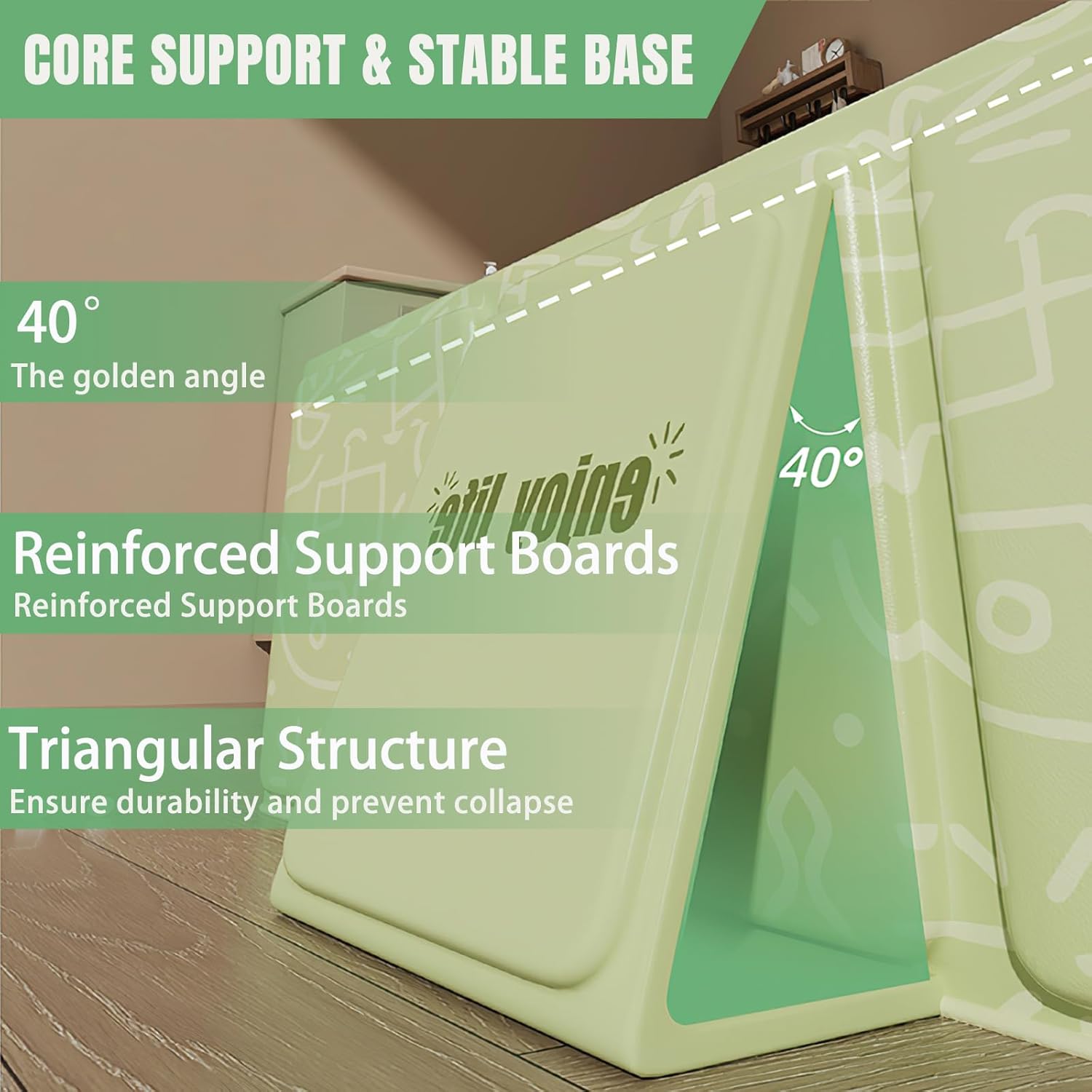 Vasca da Bagno Pieghevole Portatile per Bambini, Verde - immagine 3