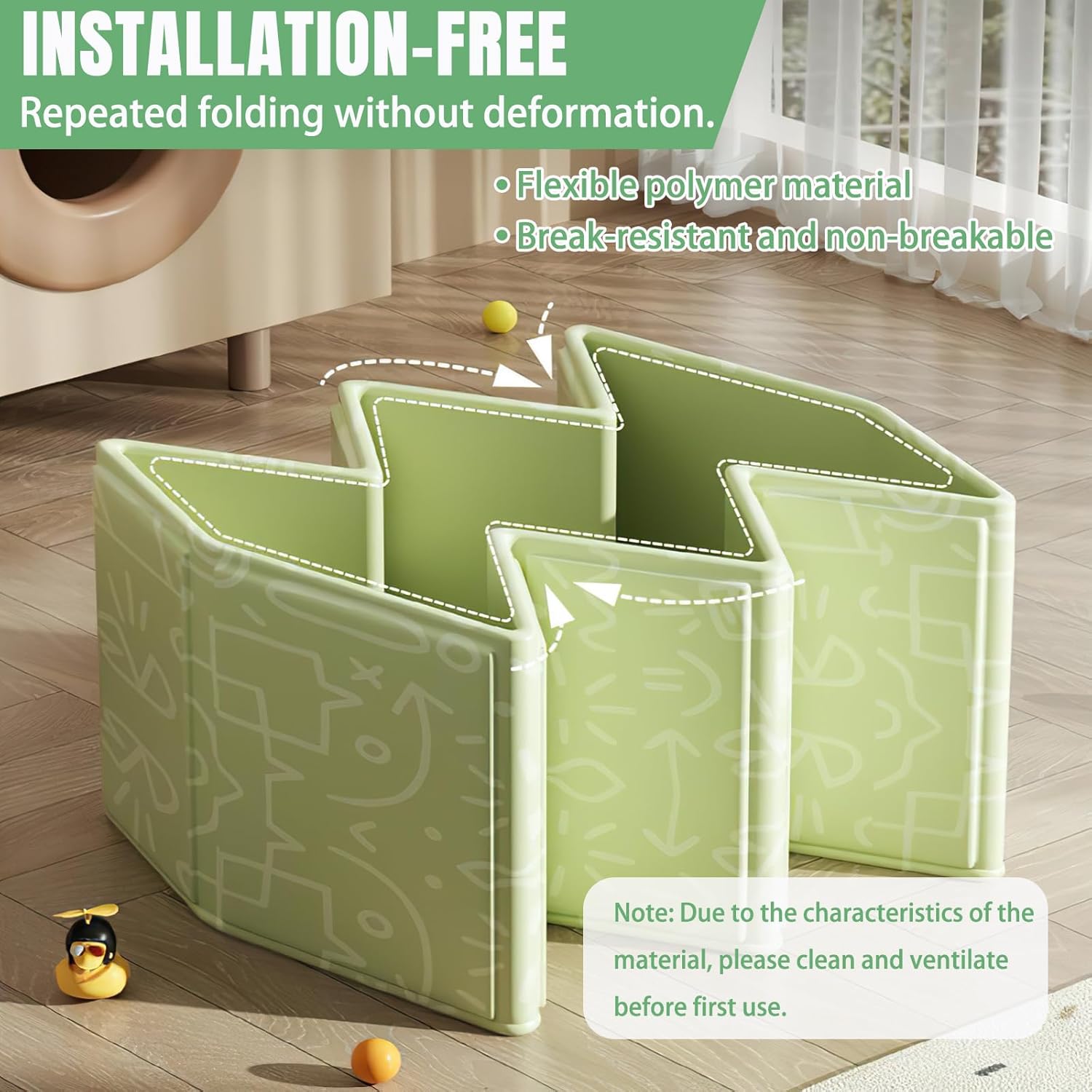 Vasca da Bagno Pieghevole Portatile per Bambini, Verde - immagine 4