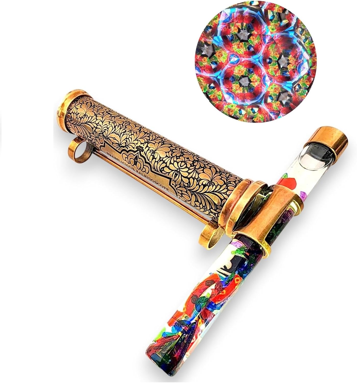 Caleidoscopio in Ottone con Glitter e Supporto - immagine 1