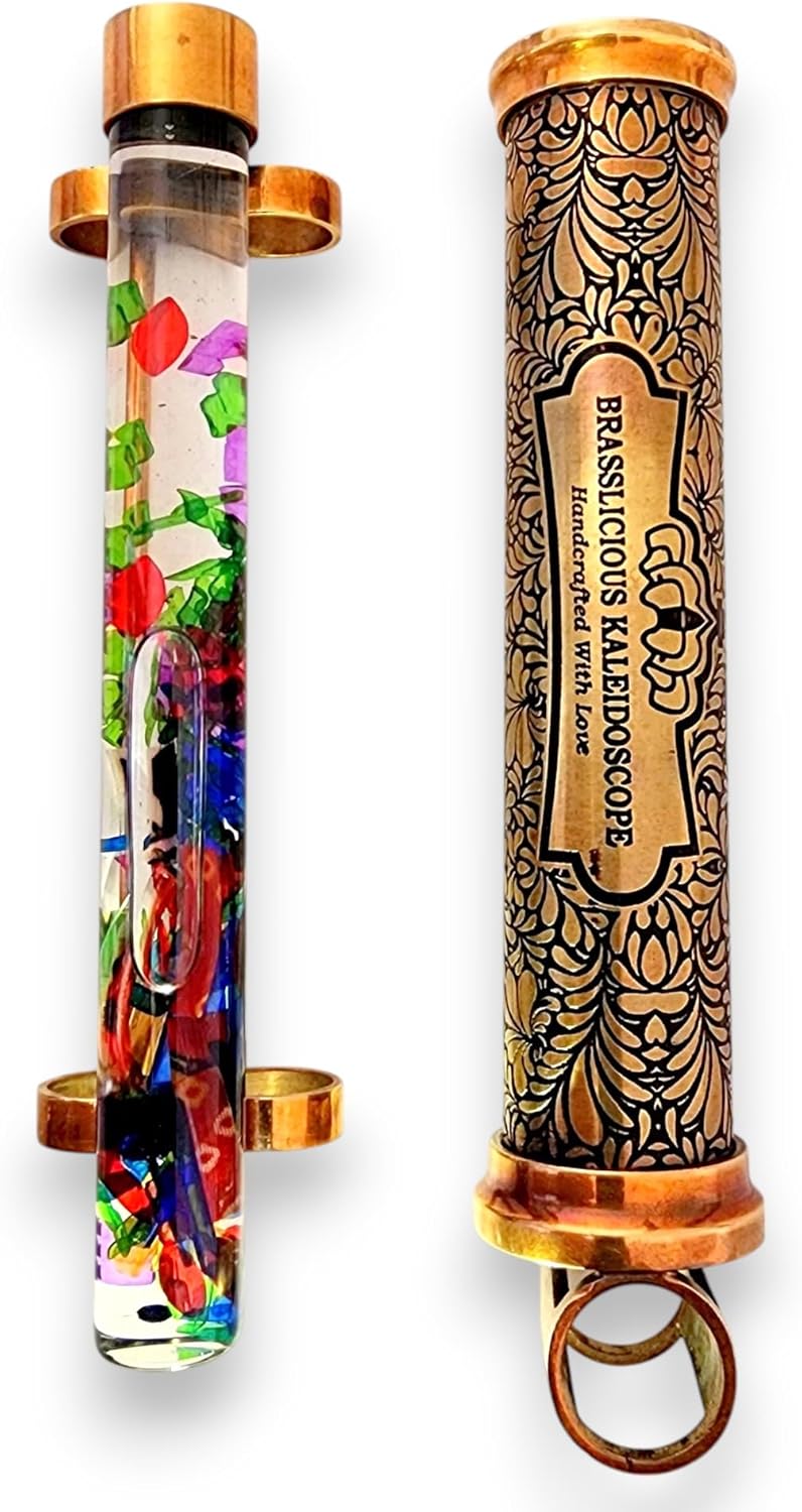 Caleidoscopio in Ottone con Glitter e Supporto - immagine 3